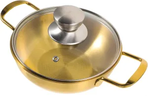 Stainless Steel Portable Multi Purpose Cooking Pot with Double Handles Hot Pot for Outdoor Camping Easy to Clean Durable Kitchen Cookware for Home and Travel
