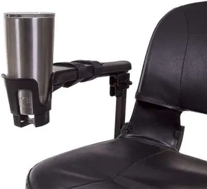 Standard Size Mobility Scooter Power Wheelchair Cup Holder - Fits Most Brands - Designed for Armrests 3" or Less