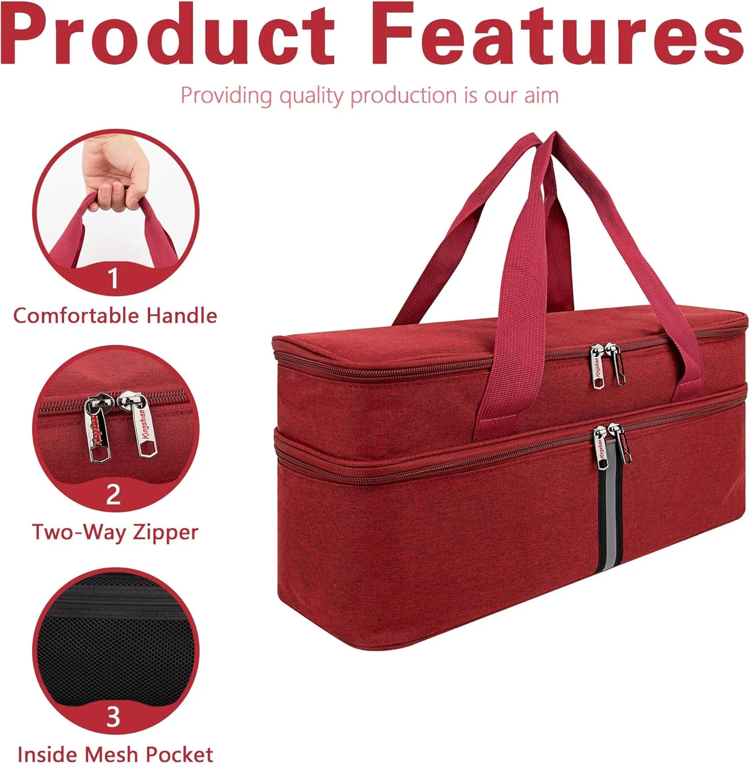 Storage bag for Hand Blender, Carrying Case for Immersion Blender Handheld, Stick Blender Travel Storage Organizer - Deep Red (Bag Only)