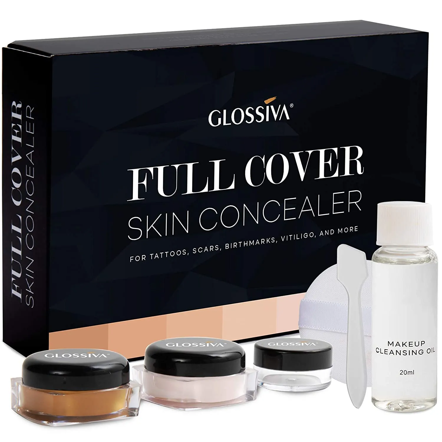 Tattoo Concealer - Skin Concealer - Waterproof - For Dark Spots, Scars, Vitiligo, And More - Tattoo Cover-Up Makeup - Use on Body, For Legs, for Men and Women (248.9g)