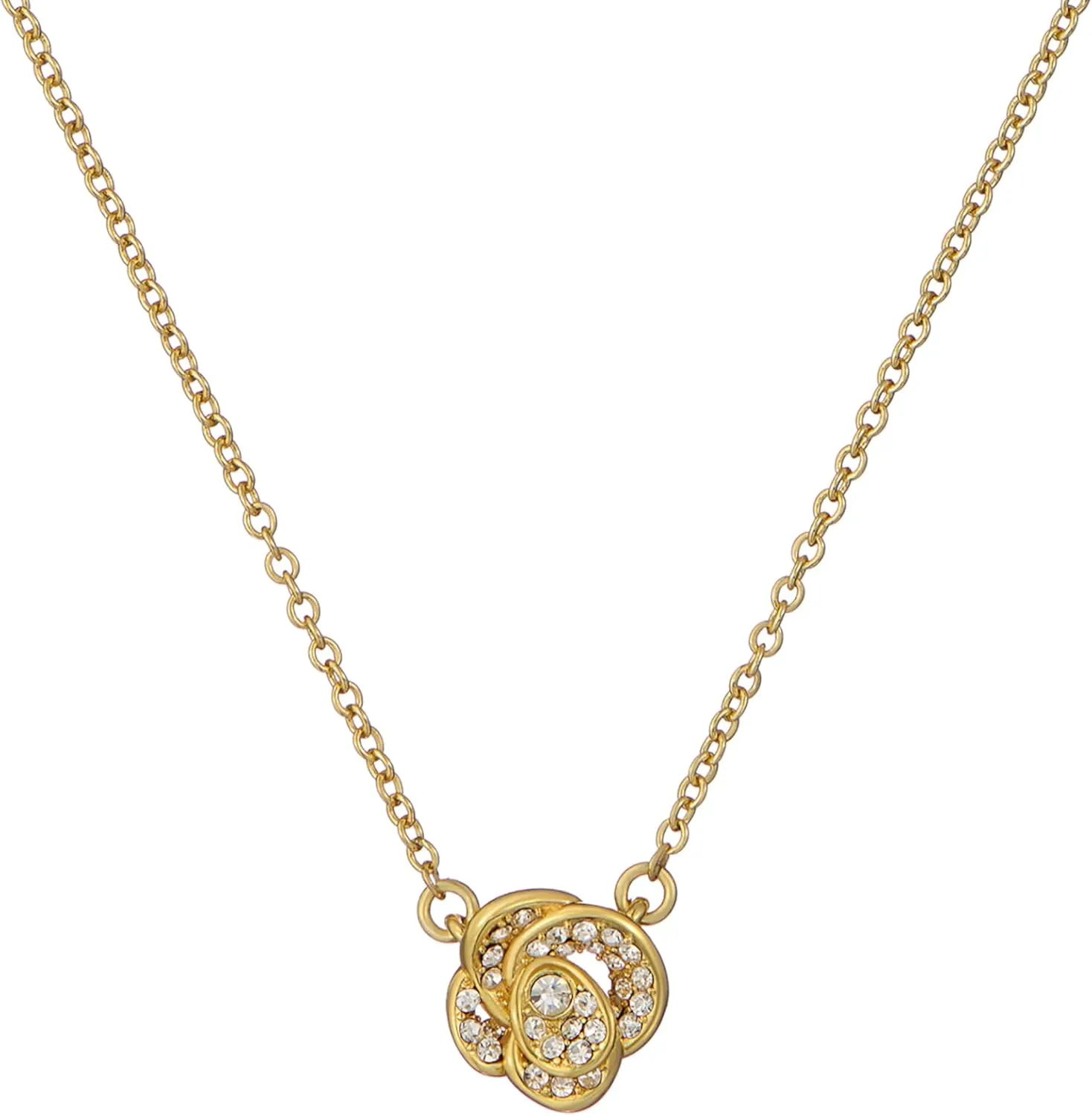 Ted Baker London Florita Crystal Flower Pendant Necklace For Women (Gold/Crystal)