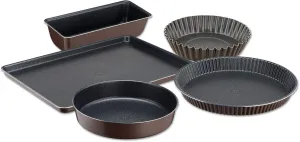 Tefal Perfectbake Set of 5 Non-Stick Baking Moulds Brown