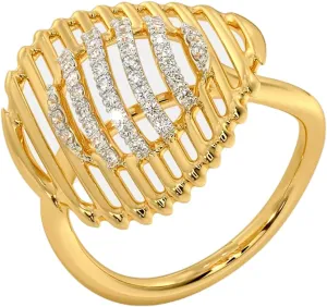 The Zale Ring, 0.244 Carat Moissanite Ring with 3.21 Gram 14k Gold Plated Sterling Silver Wedding, Engagement, Promise Ring|VG-RNG-2523
