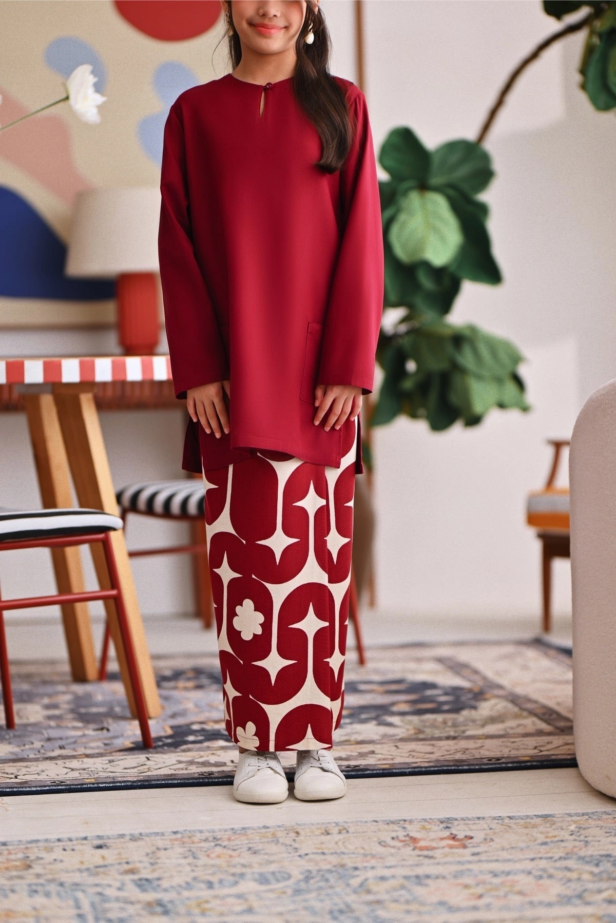The Akari Folded Skirt - Cherries