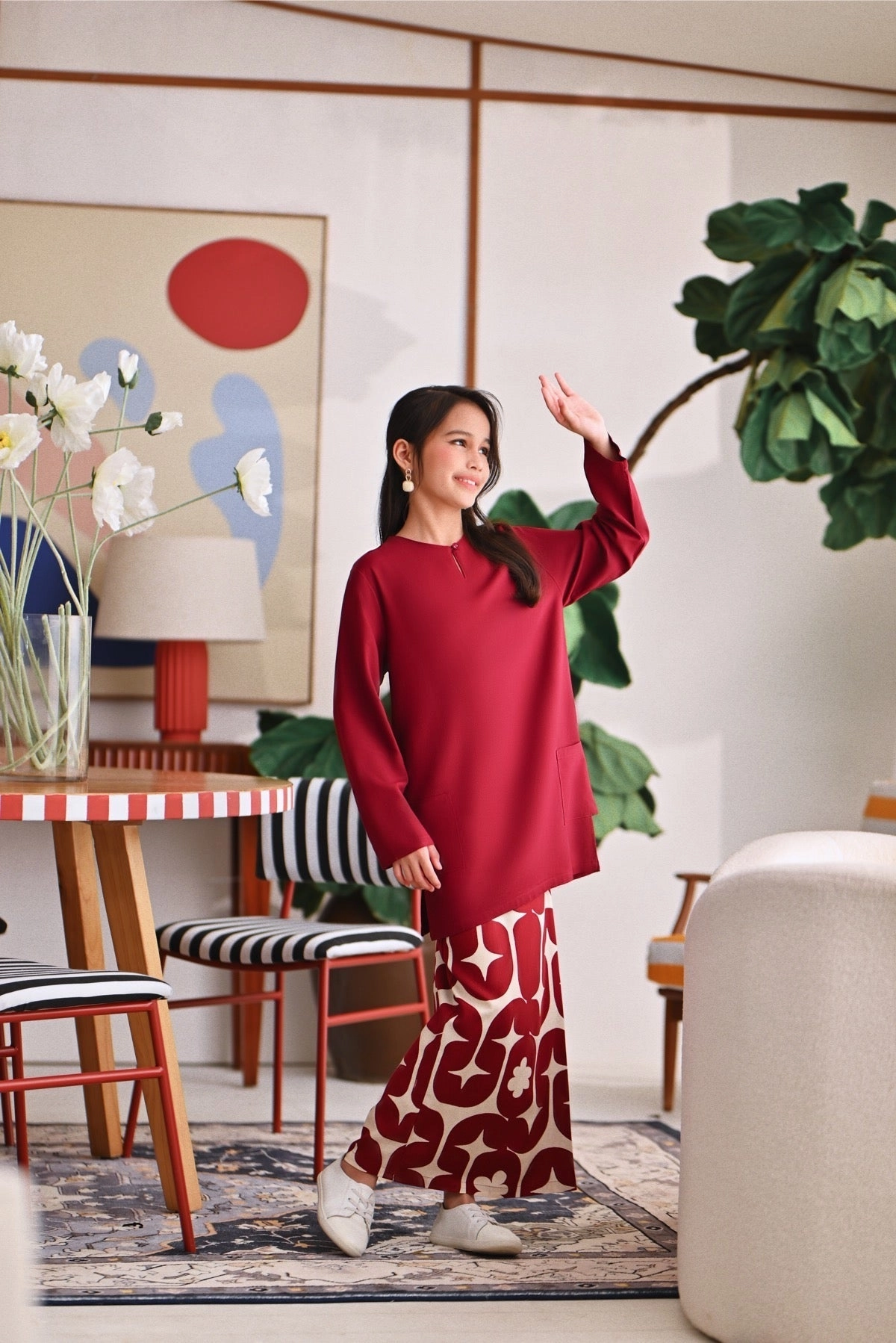 The Akari Folded Skirt - Cherries