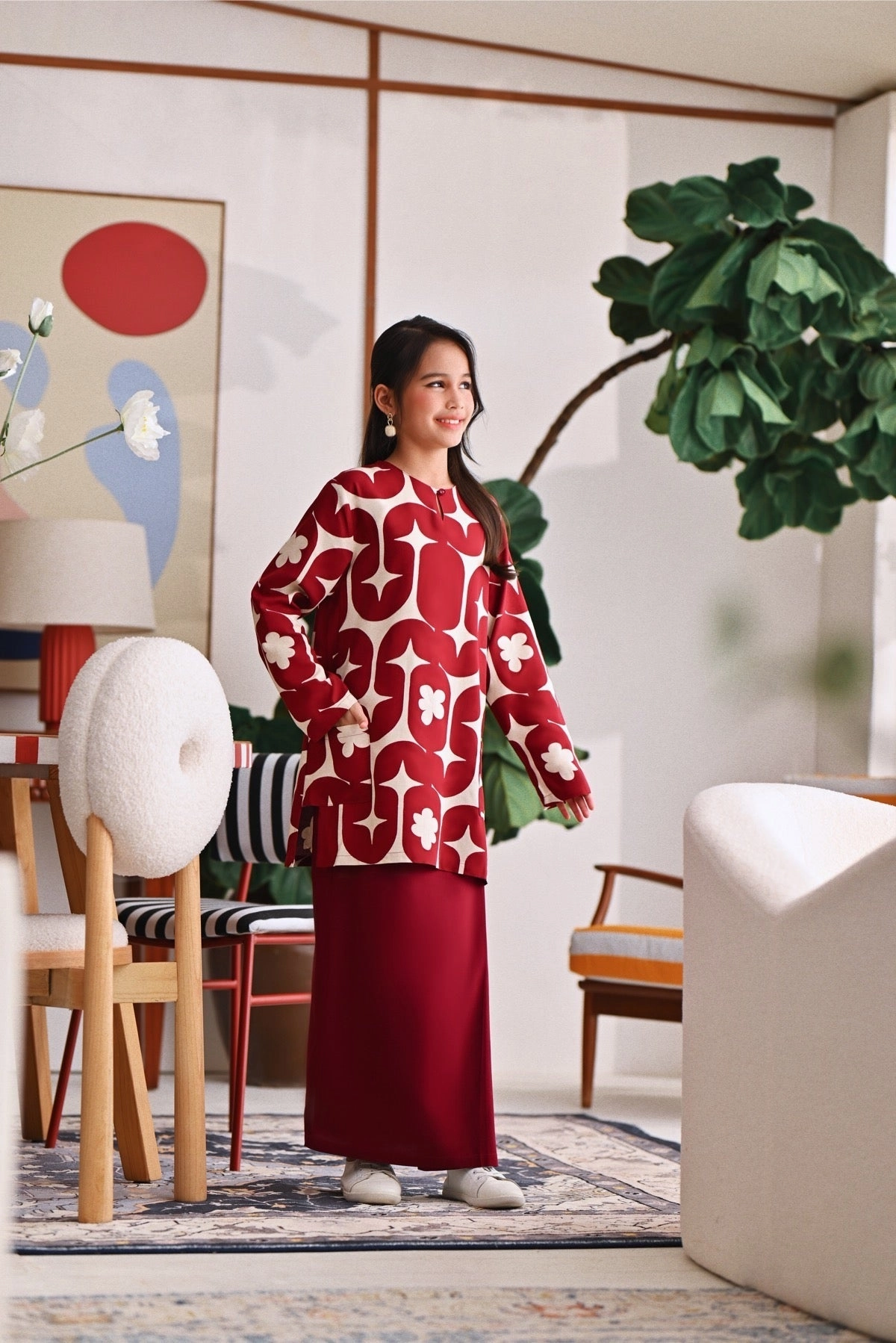 The Akari Folded Skirt - Maroon