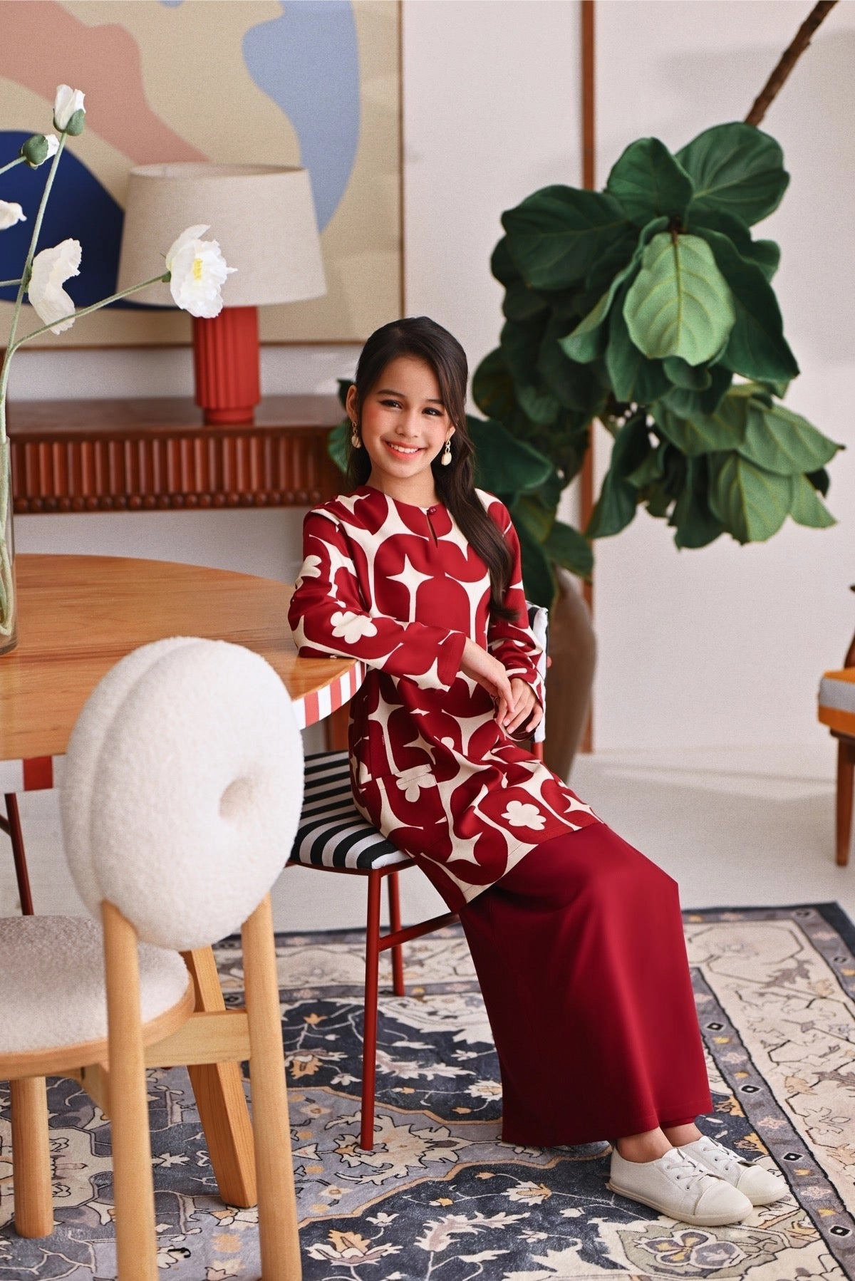 The Akari Folded Skirt - Maroon