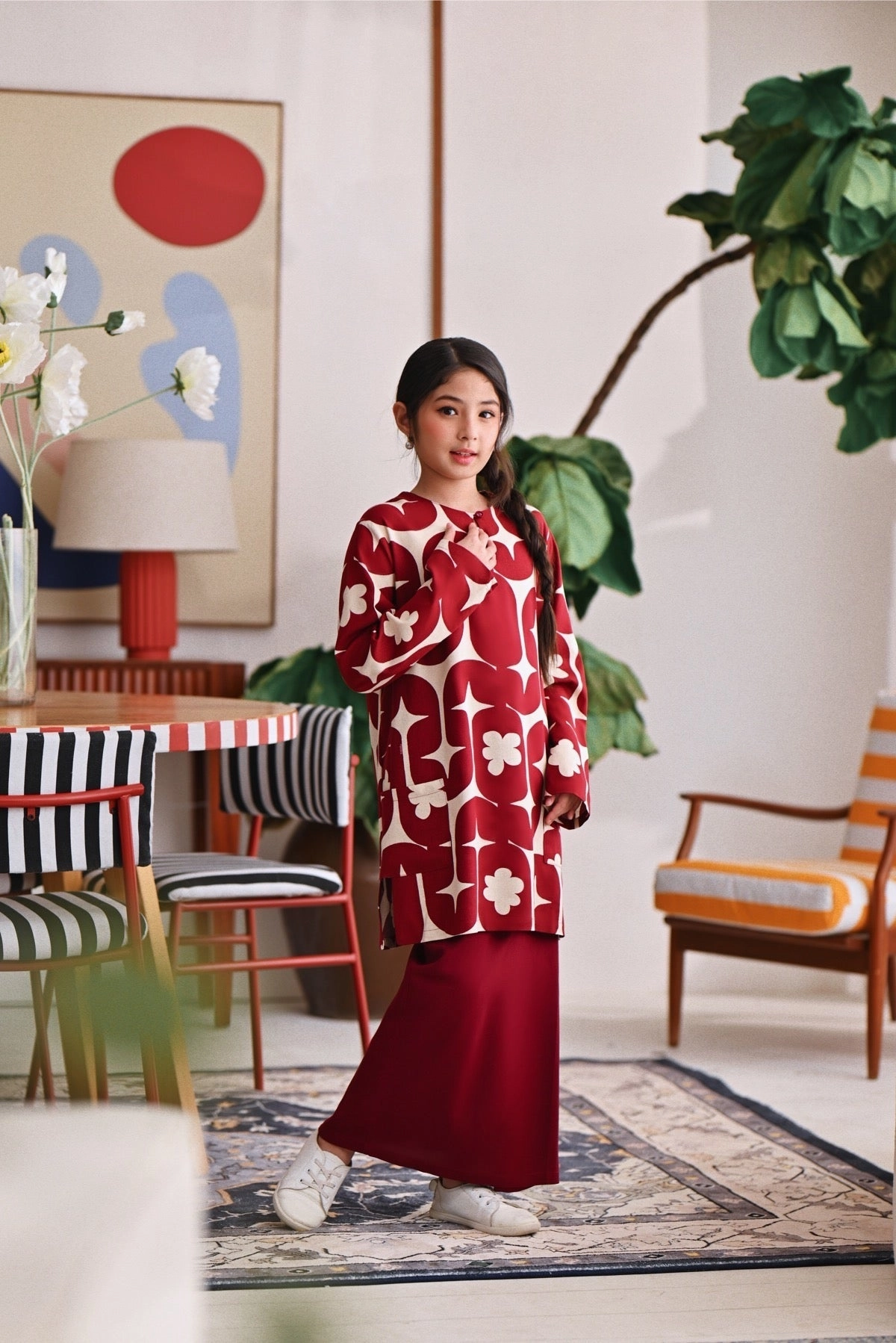 The Akari Folded Skirt - Maroon