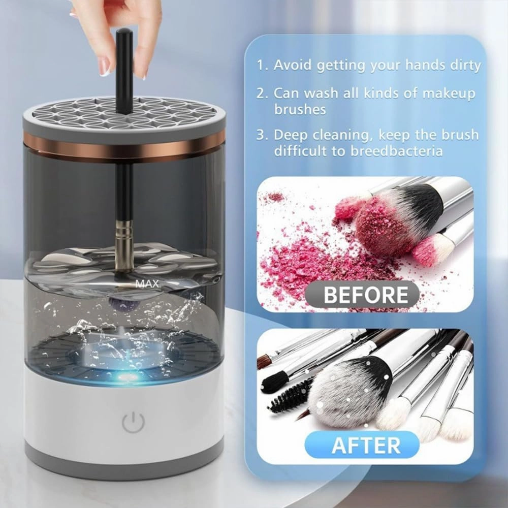 The Cozy Luna Brush Cleaner, Beauty Swirl Cosmetic Brush Cleaner, Cozy Luna Makeup Brush Cleaner, Electric Makeup Brush Cleaner, Quick Efficient Machine for Deep Cleaning All Size Brushes (2-Black)