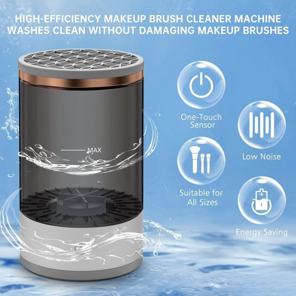The Cozy Luna Brush Cleaner, Beauty Swirl Cosmetic Brush Cleaner, Cozy Luna Makeup Brush Cleaner, Electric Makeup Brush Cleaner, Quick Efficient Machine for Deep Cleaning All Size Brushes (2-Black)