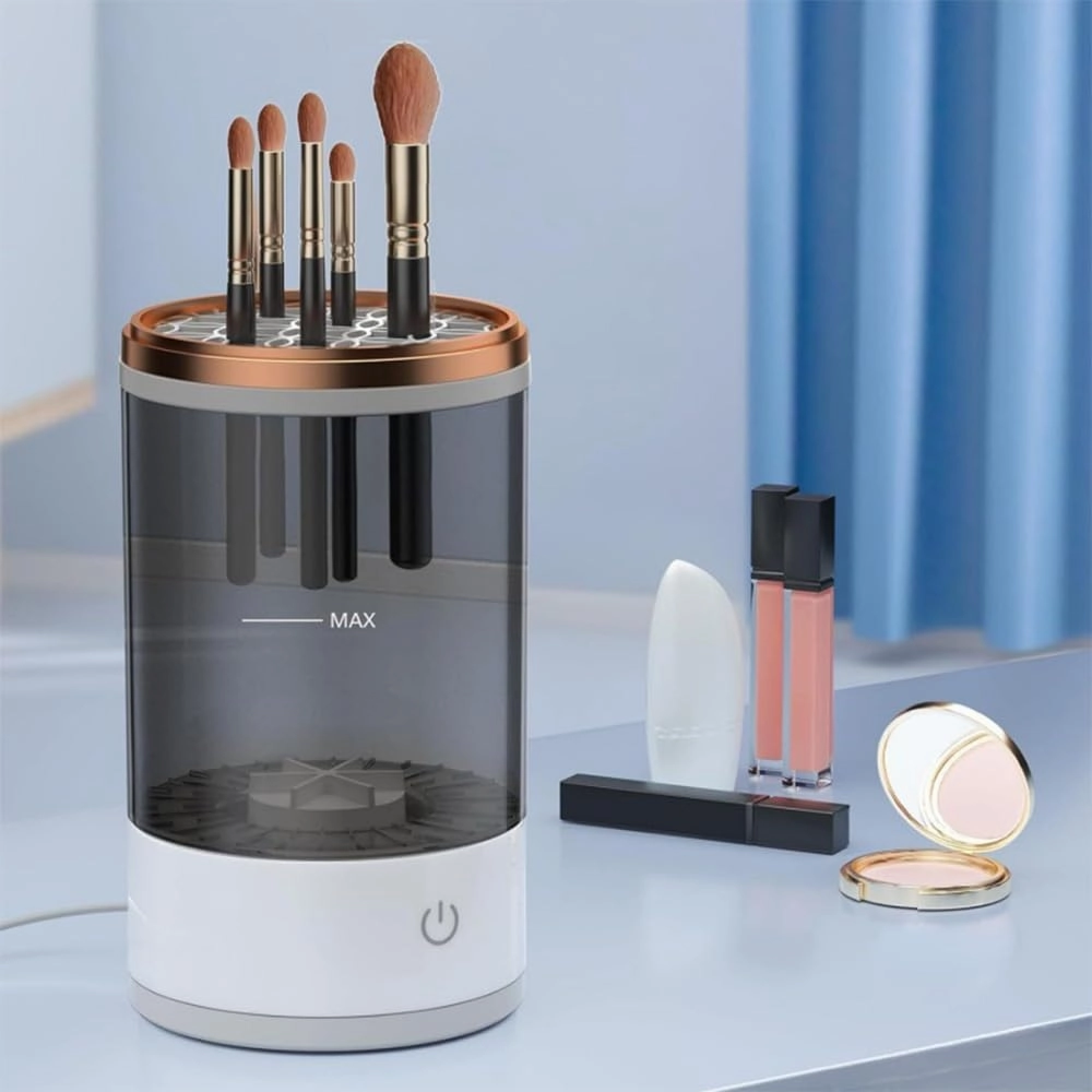 The Cozy Luna Brush Cleaner, Beauty Swirl Cosmetic Brush Cleaner, Cozy Luna Makeup Brush Cleaner, Electric Makeup Brush Cleaner, Quick Efficient Machine for Deep Cleaning All Size Brushes (2-Black)