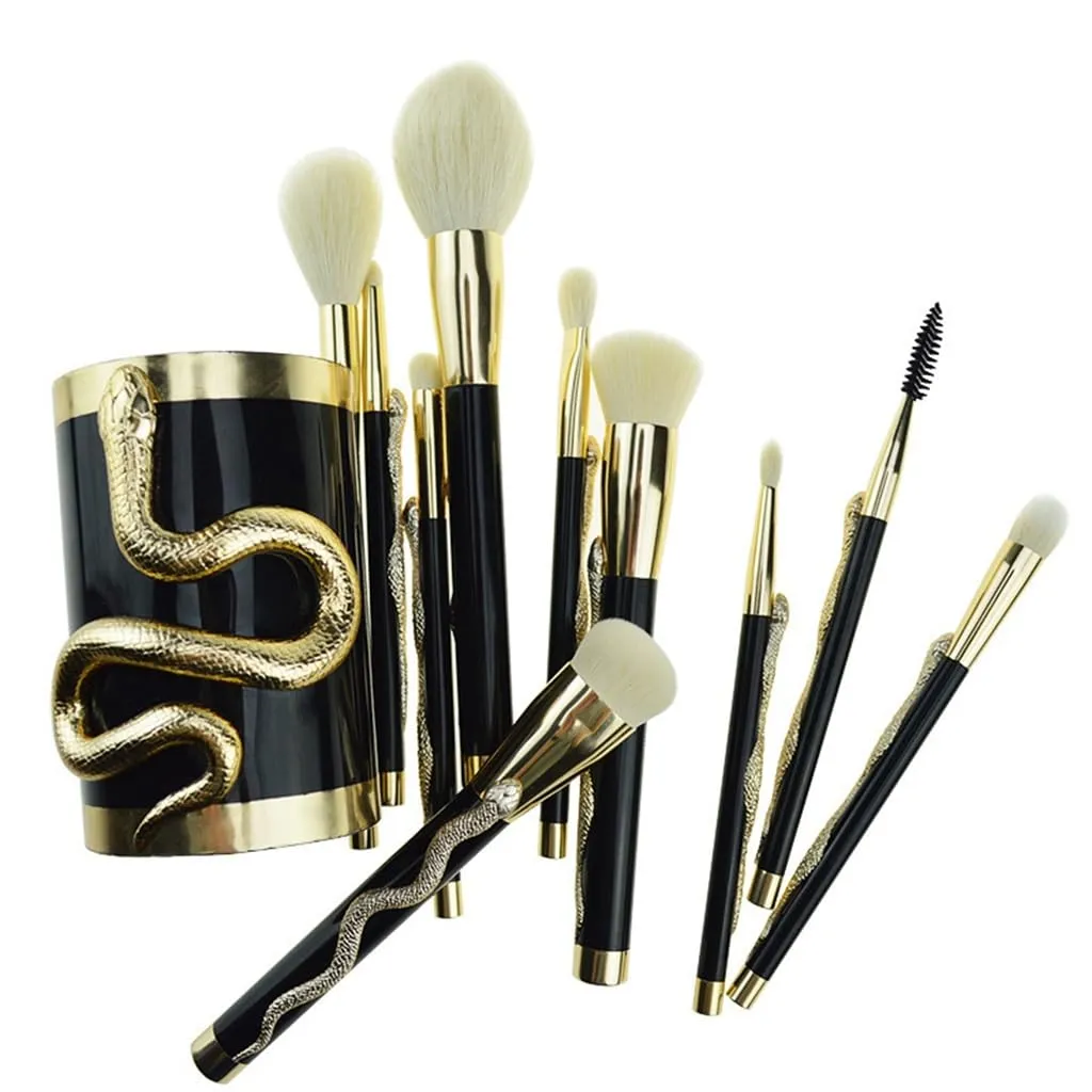 Three-dimensional 10pcs Makeup Brush Set Imitation Hair Eye Shadow Concealer Blush Powder Makeup Beauty Tool