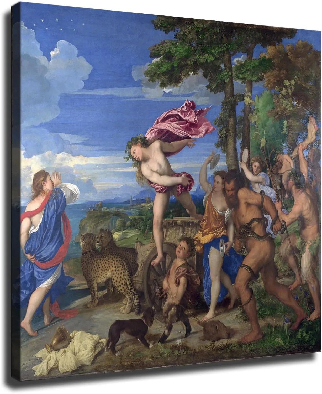 Titian Artwork- Bacchus and Ariadne Poster Canvas Image Printing Wall Art Decor Aesthetics Living Room Bedroom Home Background Famous Paintings Printmaking (28x28inch-UnFarmed)