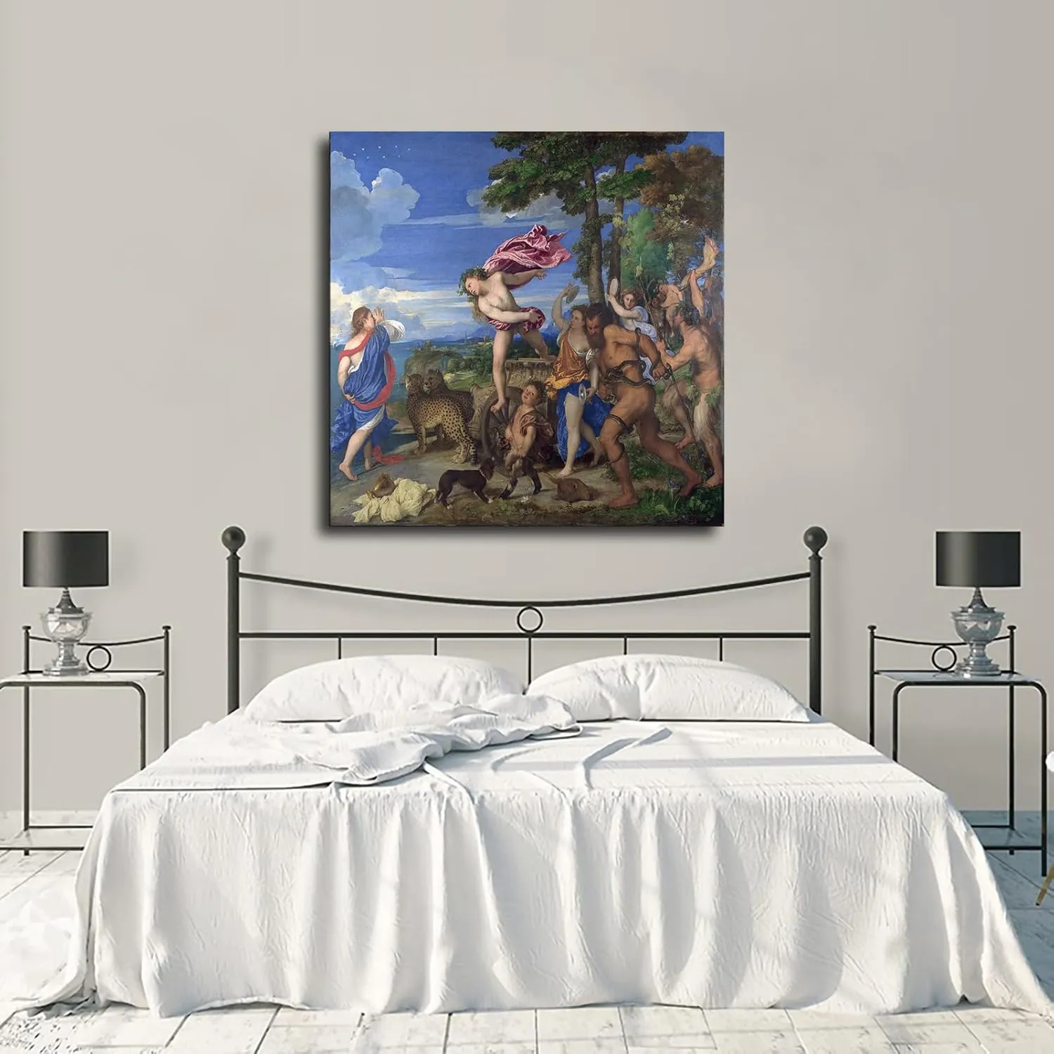 Titian Artwork- Bacchus and Ariadne Poster Canvas Image Printing Wall Art Decor Aesthetics Living Room Bedroom Home Background Famous Paintings Printmaking (28x28inch-UnFarmed)