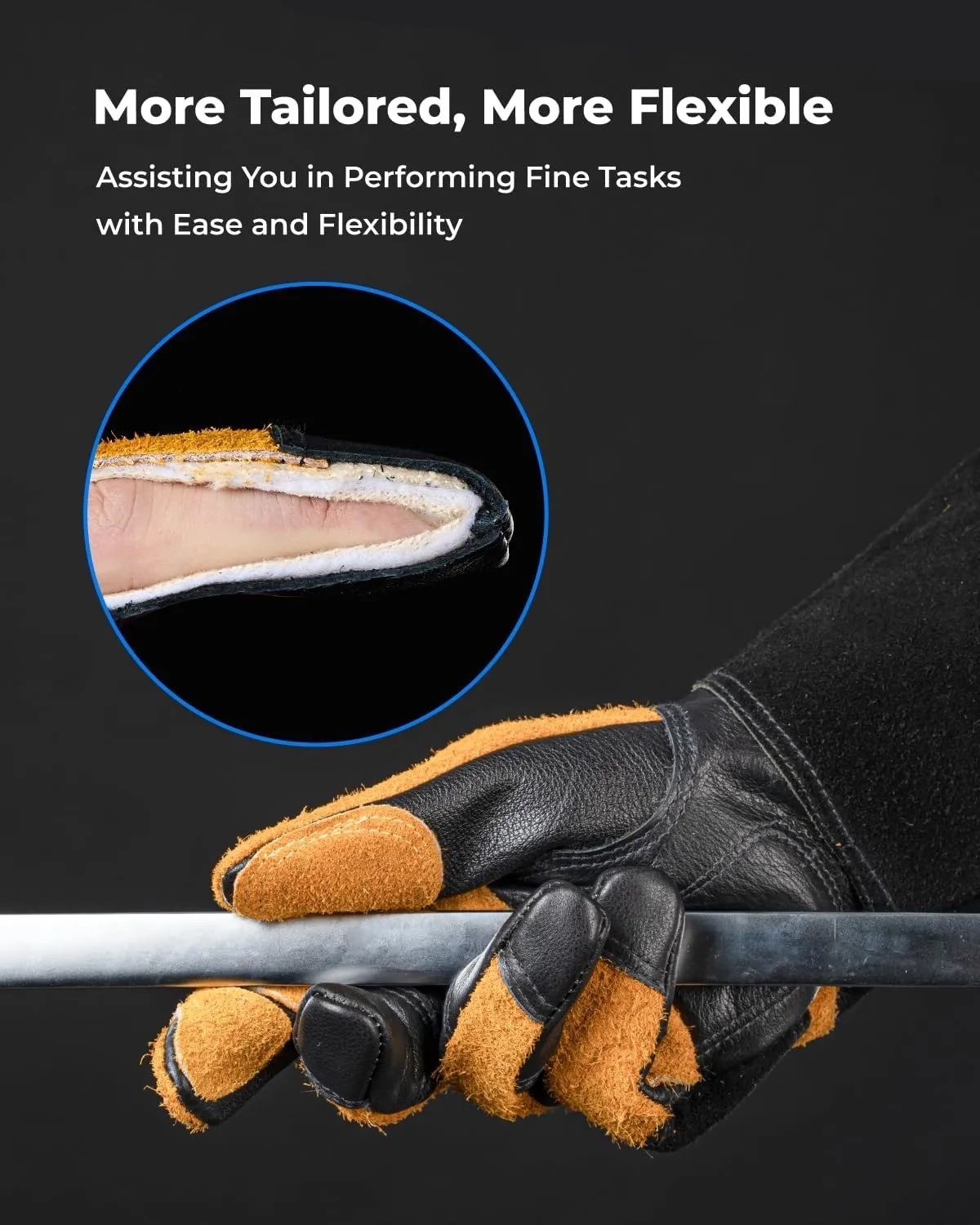 toolant Welding Gloves for Men, Leather Cowhide Mig/Stick Welding Gloves, for Welding, for Grill, for Gardening