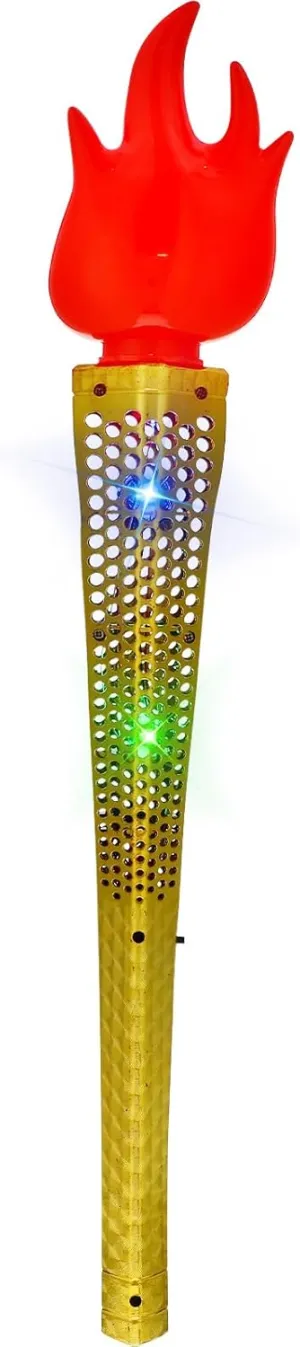 Toyvian Fun Torch Toy Simulation Pla- stic Prop Luminous Magics Wand Toy for School Cosplay Medieval Luau Themed Party Sports Competition
