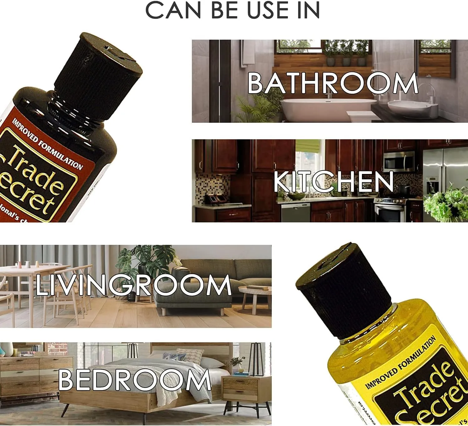 Trade Secret Scratch Concealer for Real Wood Furniture and Floor Cover Nicks and Scratches on Wood Surfaces, Hides Minor Defects (Light and Dark)