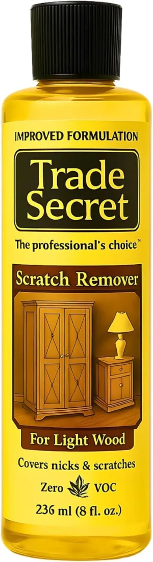 Trade Secret Scratch Remover for Real Wood Furniture & Floors – Light Wood Scratch Concealer, Covers Nicks, Scuffs & Dogs, Cats Scratches, Marks, Minor Defects