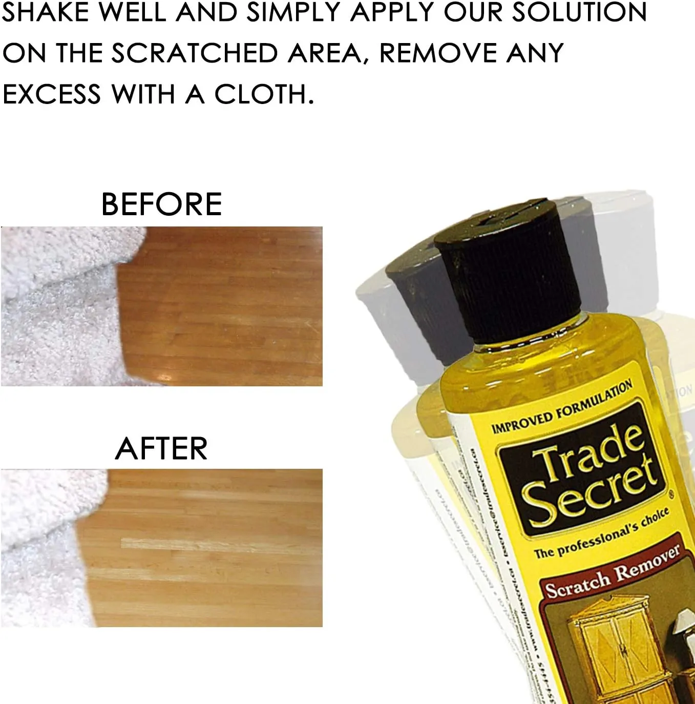 Trade Secret Scratch Remover for Real Wood Furniture & Floors – Light Wood Scratch Concealer, Covers Nicks, Scuffs & Dogs, Cats Scratches, Marks, Minor Defects