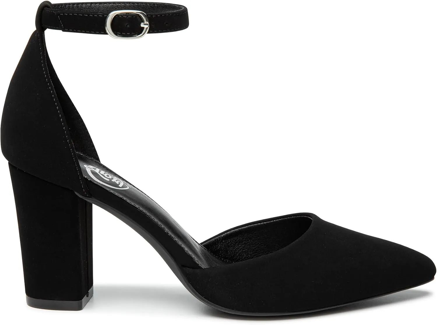 Trary Women's Pointed Toe Pumps,Ankle Strap Buckle Closed Toe Chunky Block Heel Pumps,Dress Office Wedding Party Shoes for Women