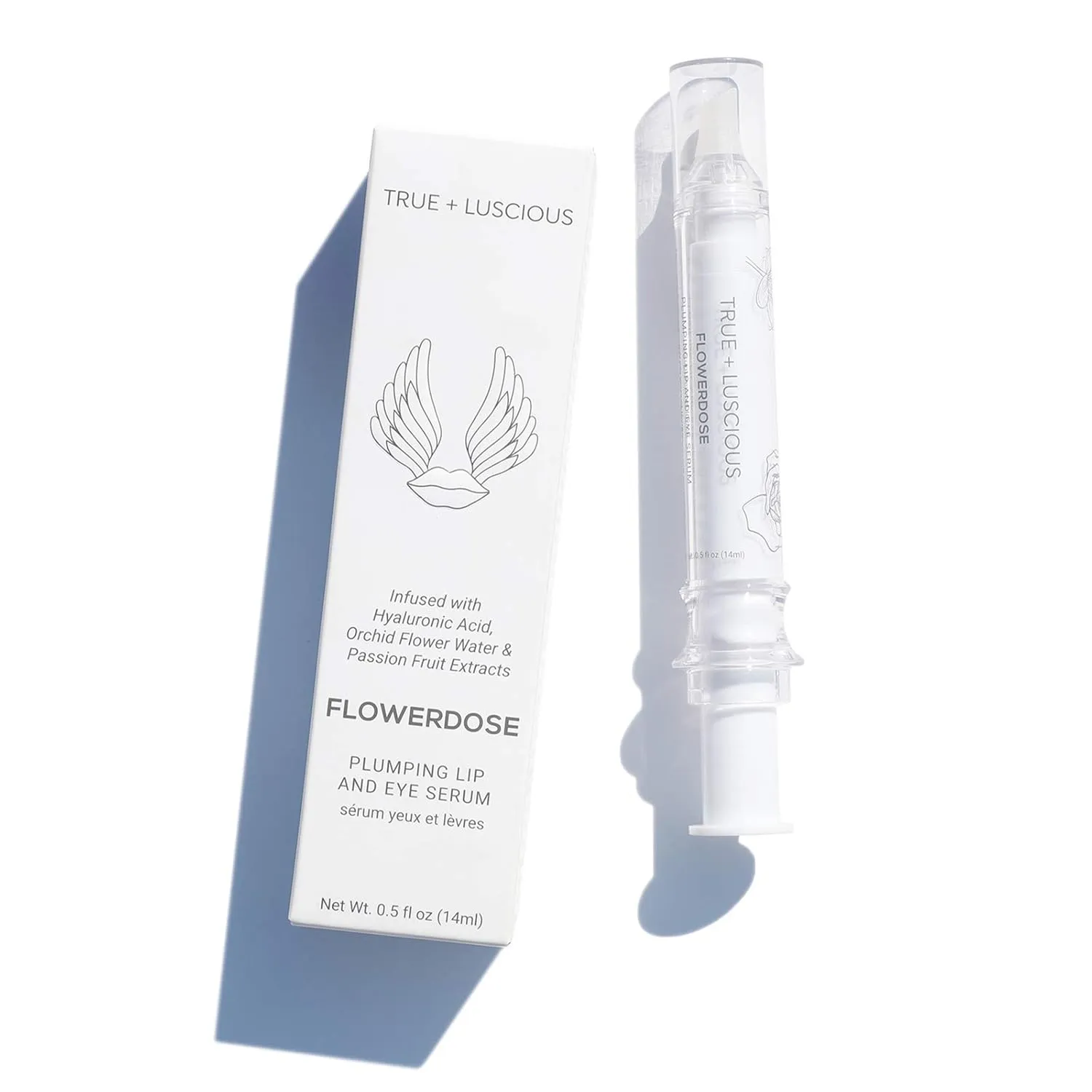 True   Luscious Flowerdose Lip & Eye Serum - Plumping & Hydrating Treatment with Hyaluronic Acid & Orchid Stem Cells - Clean Beauty Anti-Aging Formula for Dark Circles & Fine Lines - 0.5 oz