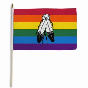 Two Spirit (Rainbow) 12x18in Stick Flag