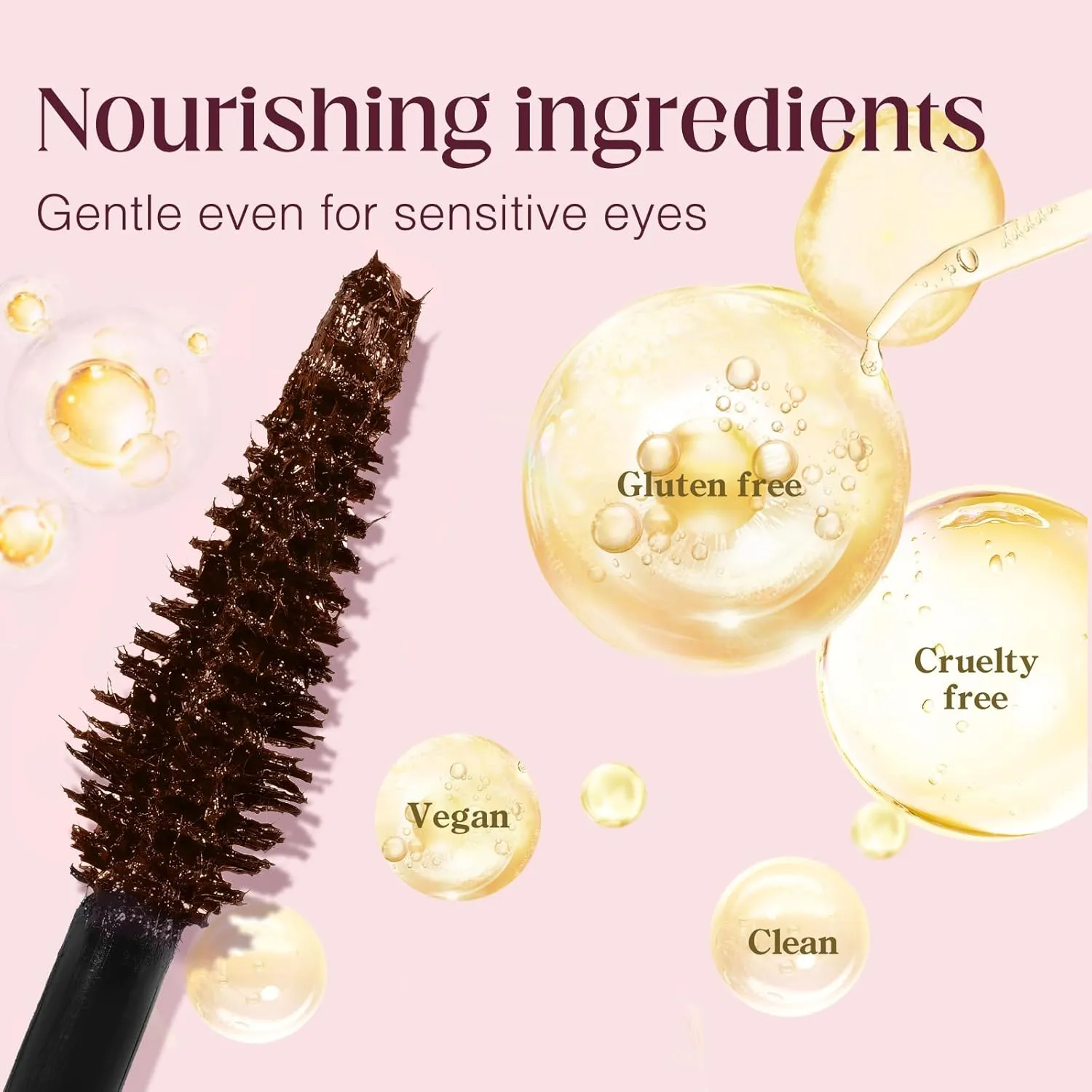Unidollss Tubing Mascara Brown Length & Volume with Lash-Nourishing Formula, Lash Extension Effect, Smudge-Proof, No Clumps, Washable, Safe for Sensitive Eyes, Perfect for Light Hair & Older Women