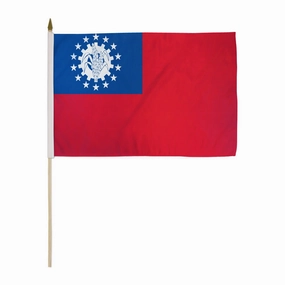 Union of Burma (1974) 12x18in Stick Flag