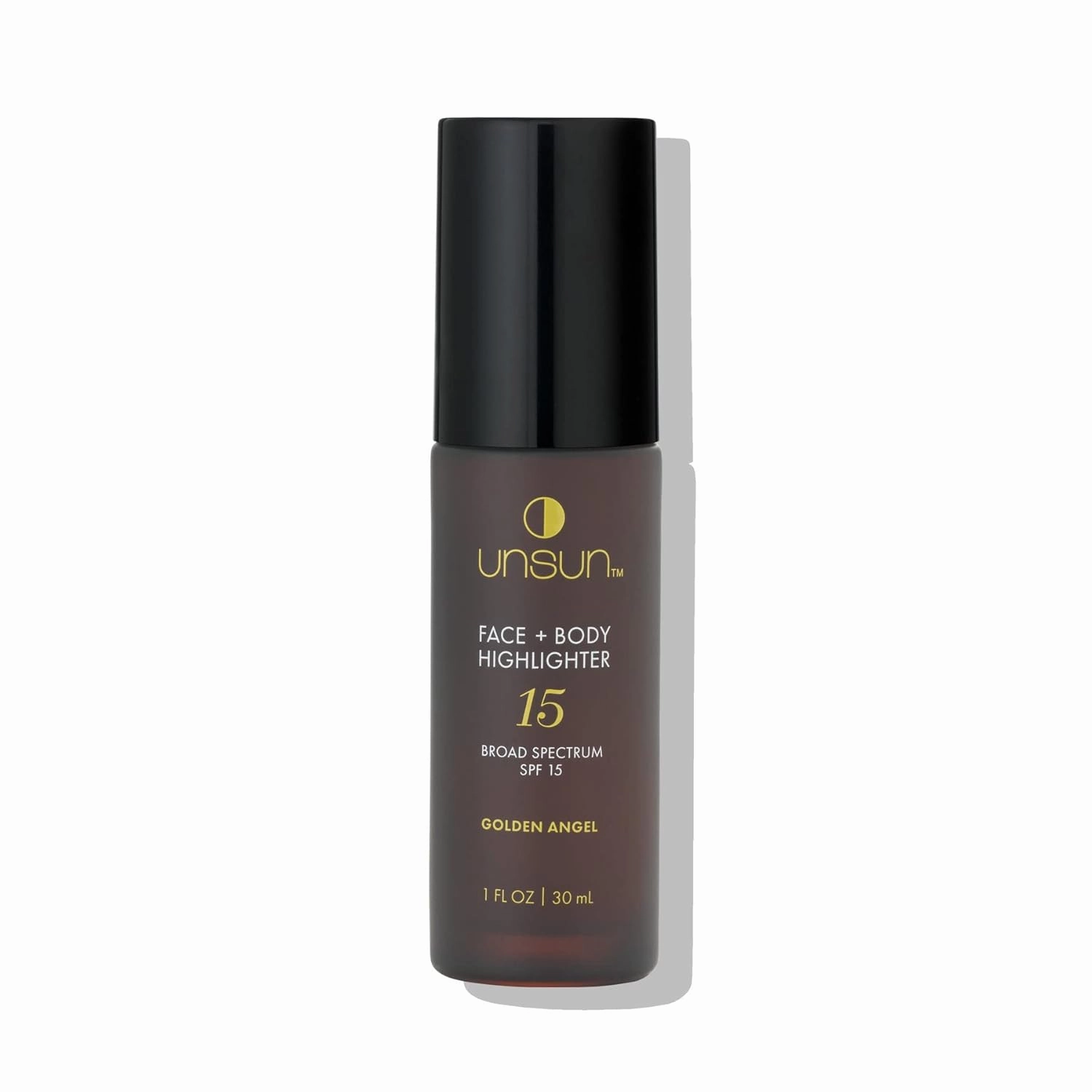 Unsun Face & Body Mineral Highlighter with Broad Spectrum SPF 15 - Liquid Illuminator Makeup, Adds Natural Glow - 1 Fl Oz, Golden Angel