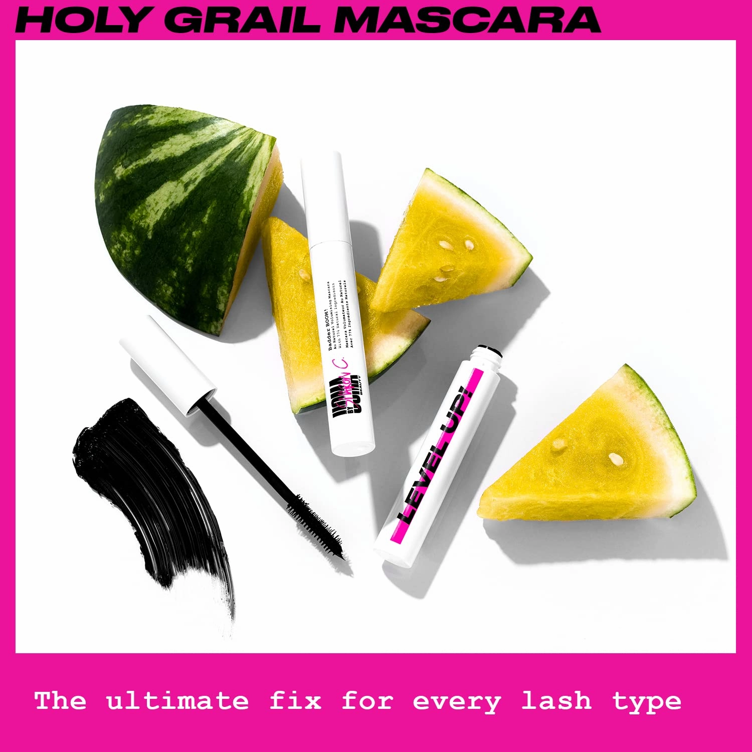 UOMA Mascara Black by Sharon C, Badder Boom Extreme Mascara Black Volume and Length, Vegan Mascara   Argan Oil for Lash Volume, Gentle Hypoallergenic Mascara for Sensitive Eyes, Lengthening Mascara