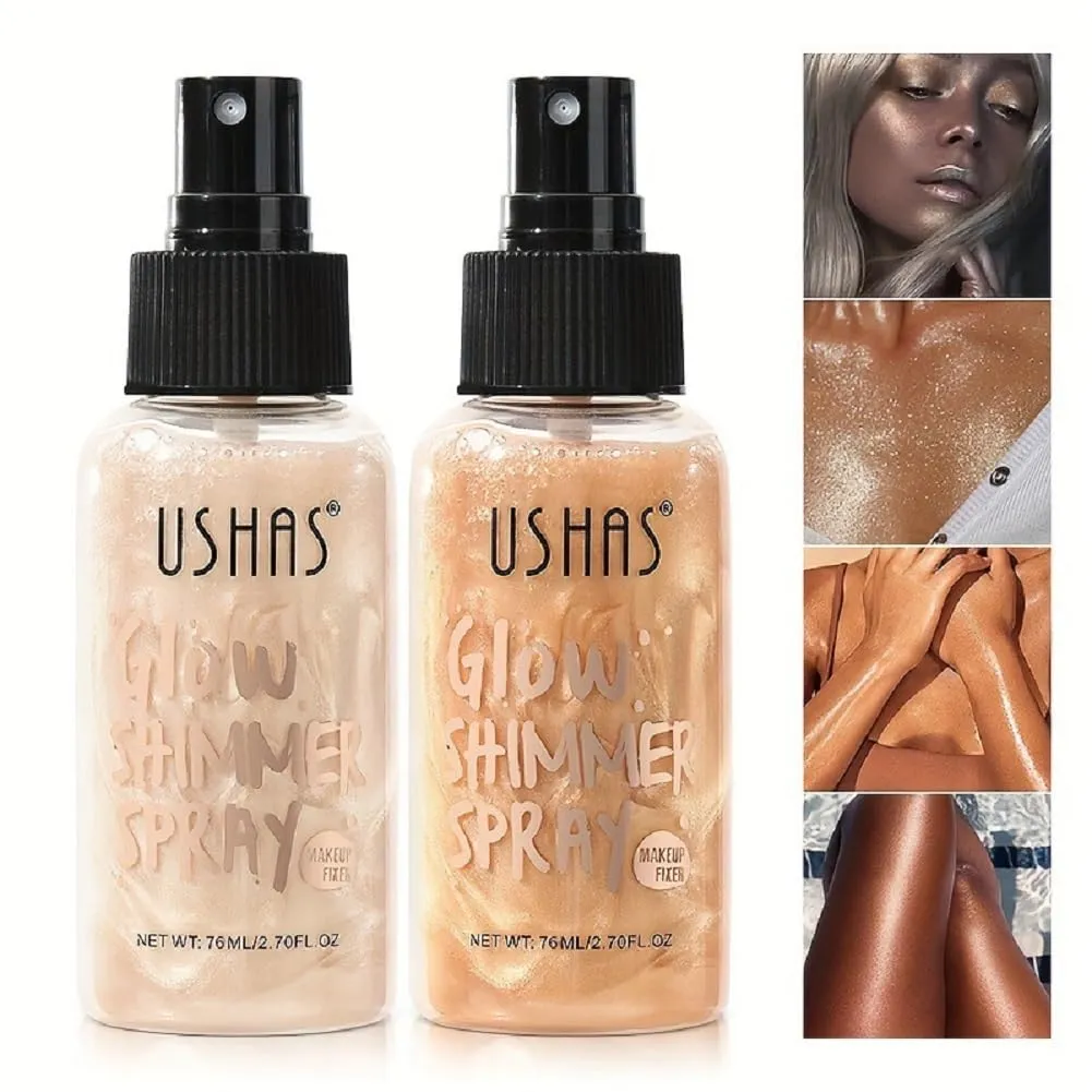 USHAS Liquid Highlighter, Liquid Concealer, Permanent Water and Oil Resistant, Glitter (2, 76ml), 1 Ounce (Pack of 1)