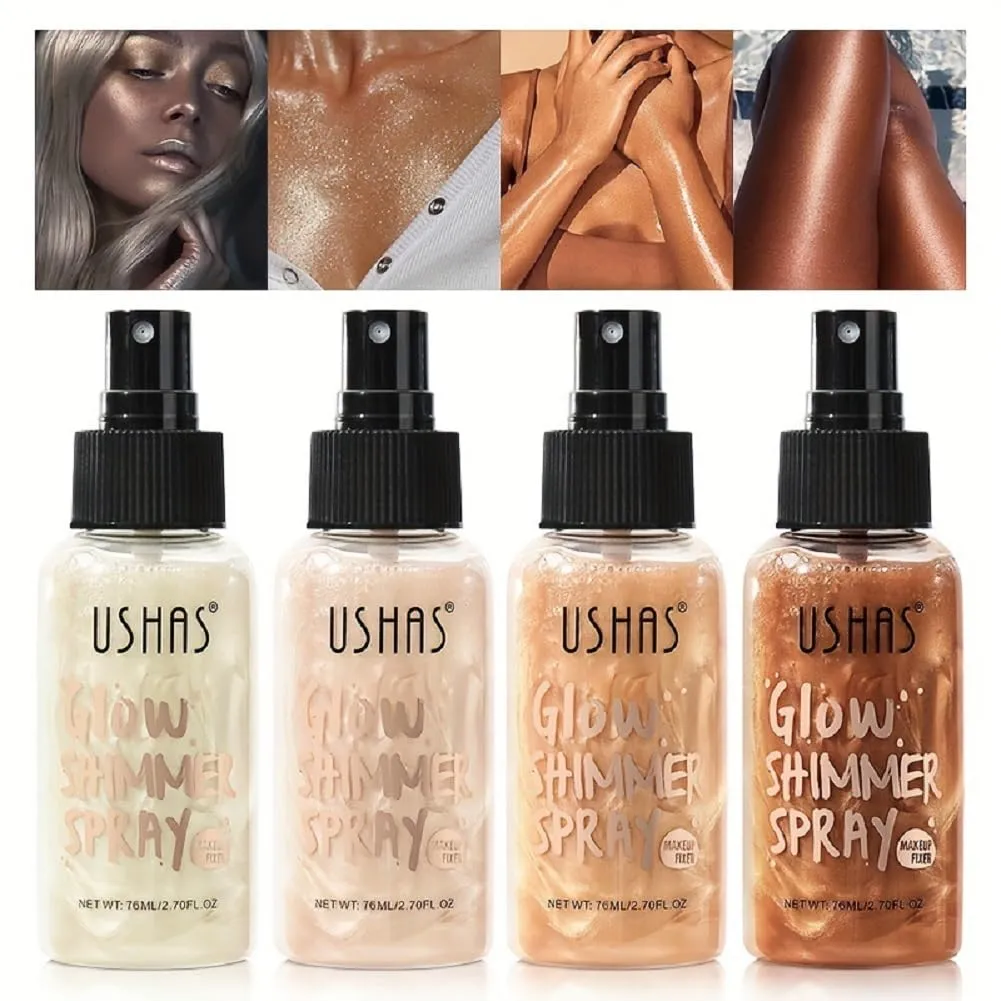 USHAS Liquid Highlighter, Liquid Concealer, Permanent Water and Oil Resistant, Glitter (2, 76ml), 1 Ounce (Pack of 1)