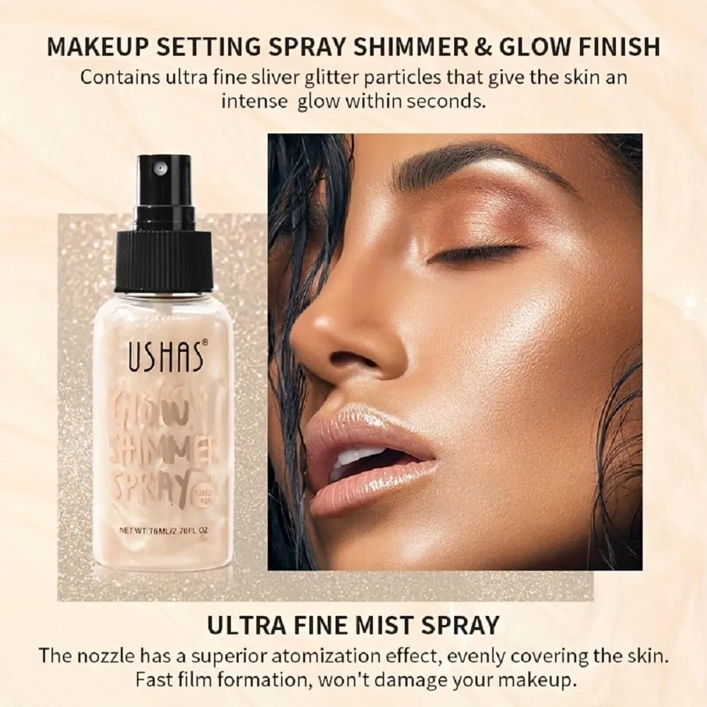 USHAS Liquid Highlighter, Liquid Concealer, Permanent Water and Oil Resistant, Glitter (2, 76ml), 1 Ounce (Pack of 1)