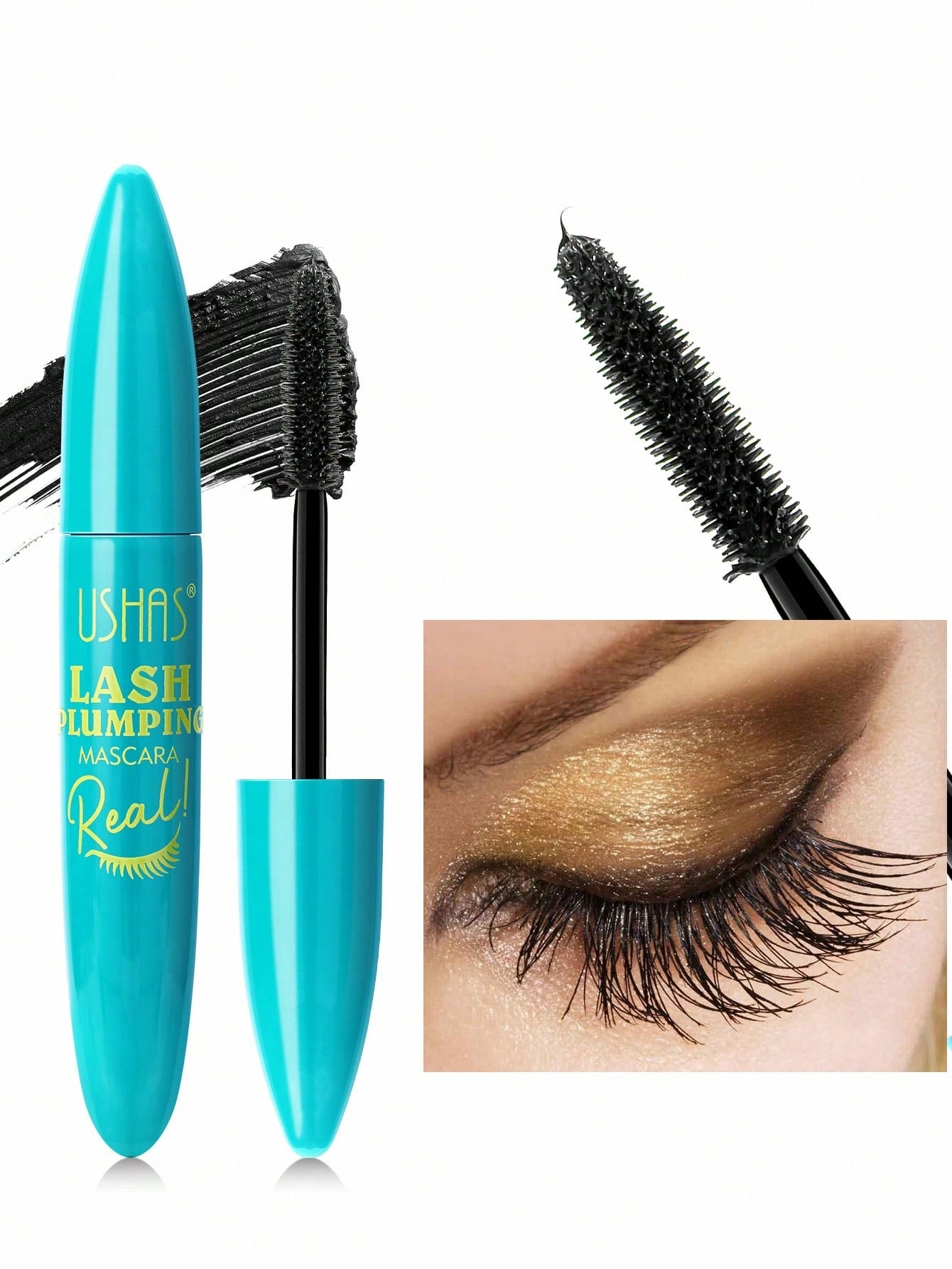 Ushas Big Lash Mascara: Extreme Black - Waterproof & Smudge-Proof, 24-Hour Wear