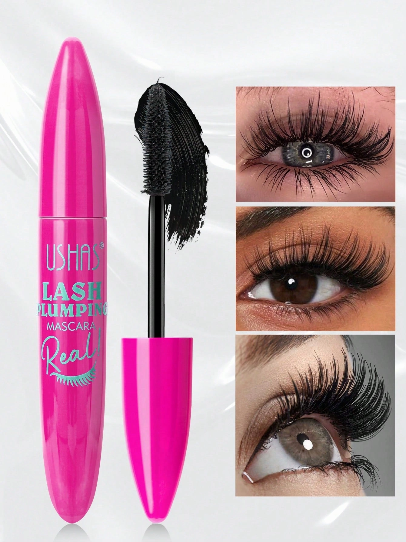 Ushas Big Lash Mascara: Extreme Black - Waterproof & Smudge-Proof, 24-Hour Wear