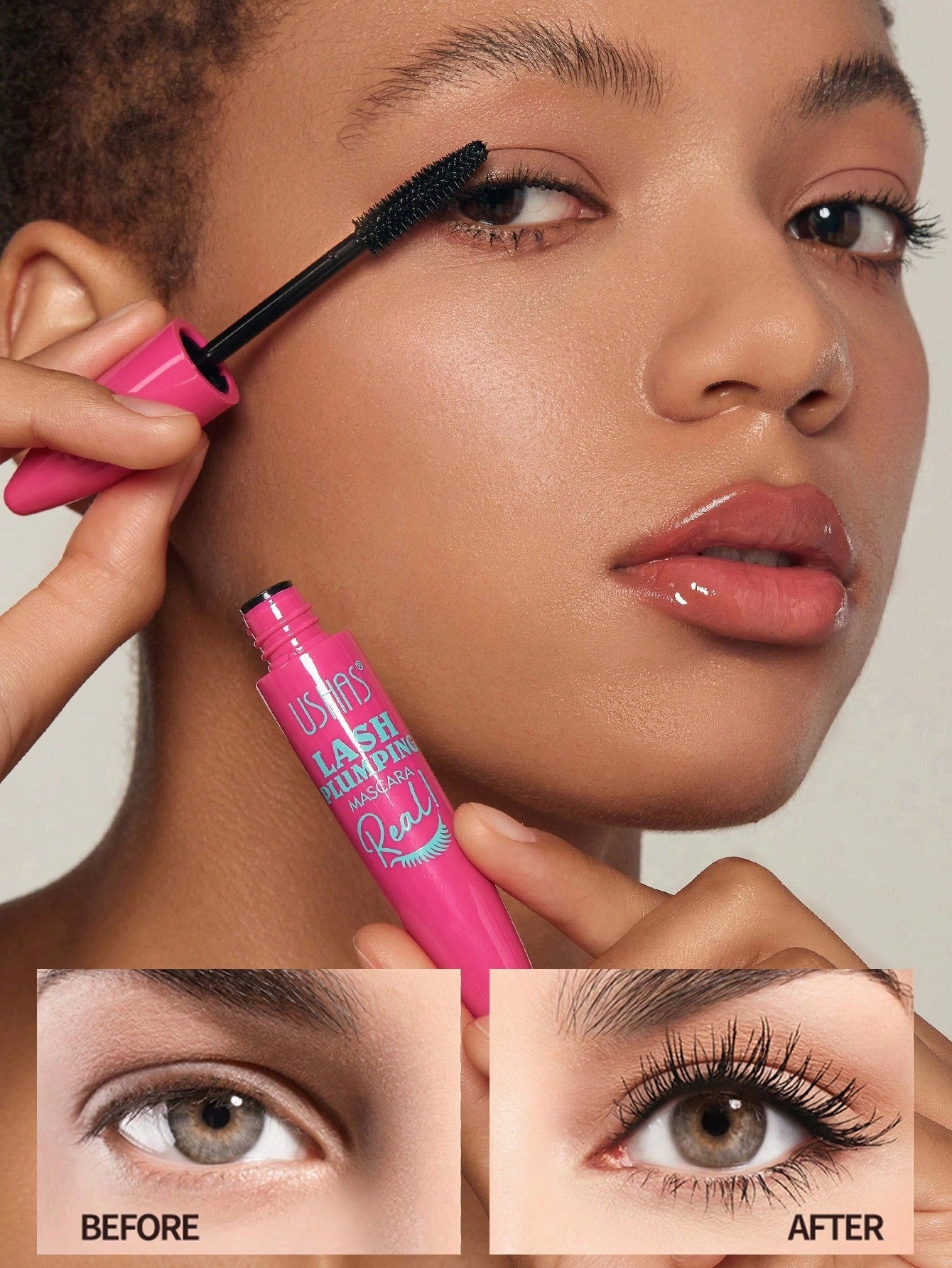 Ushas Big Lash Mascara: Extreme Black - Waterproof & Smudge-Proof, 24-Hour Wear
