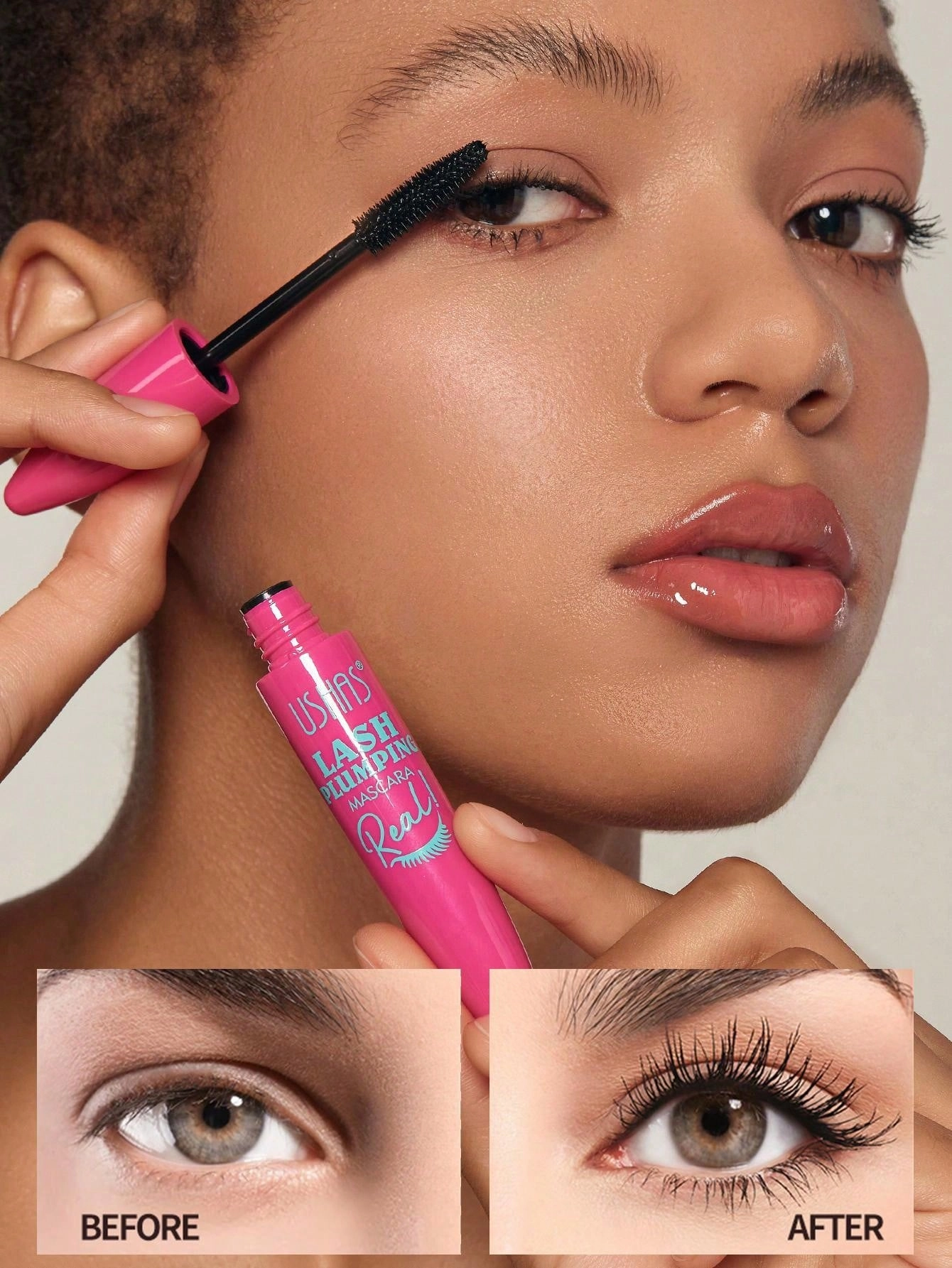 Ushas Big Lash Mascara: Extreme Black - Waterproof & Smudge-Proof, 24-Hour Wear