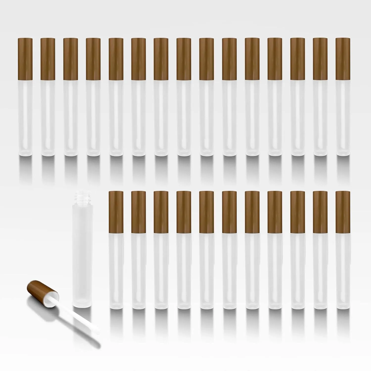 Vibe Frosted Lip Gloss Tubes w/Matte Gold Cap & Doe Foot Wand (Carton - 336 Pack)