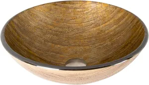 VIGO Amber Sunset 17"L x 17"W x 6"H Over the Counter Glass Round Vessel Bathroom Sink -VG07027