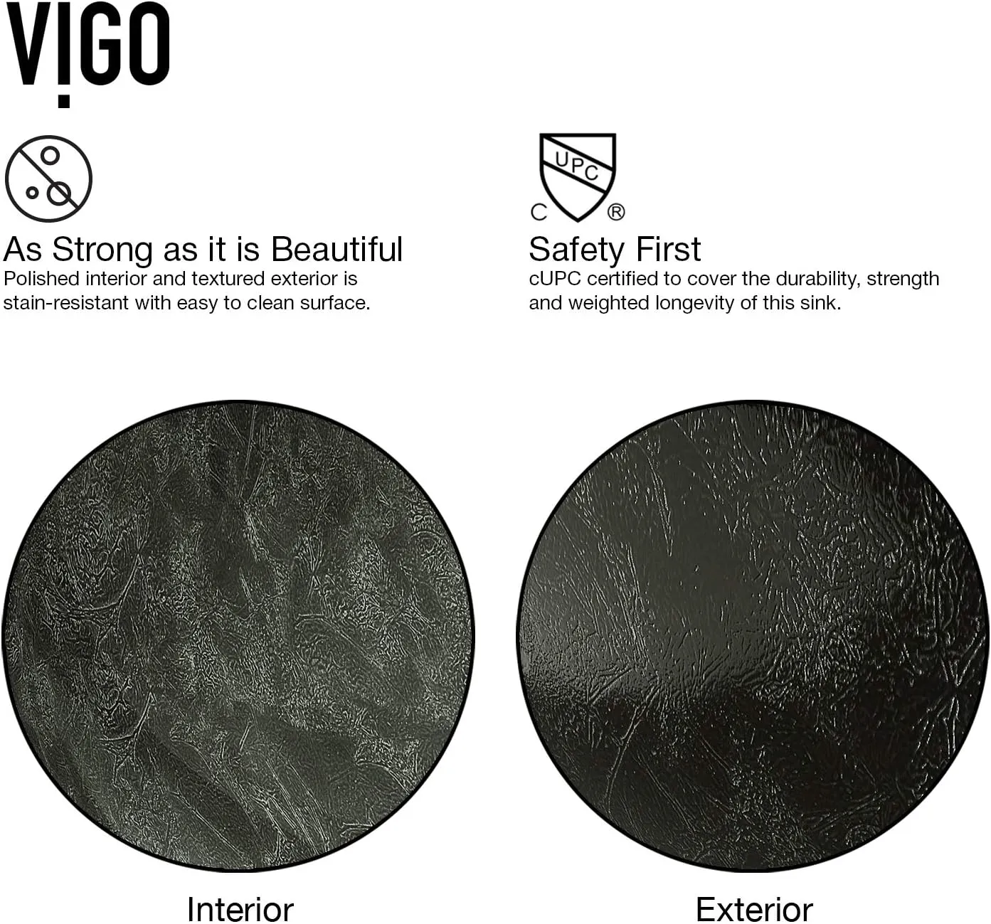 VIGO Giovanni 17"L x 17"W x 6"H Over the Counter Glass Round Vessel Bathroom Sink in Gray Onyx -VG07051