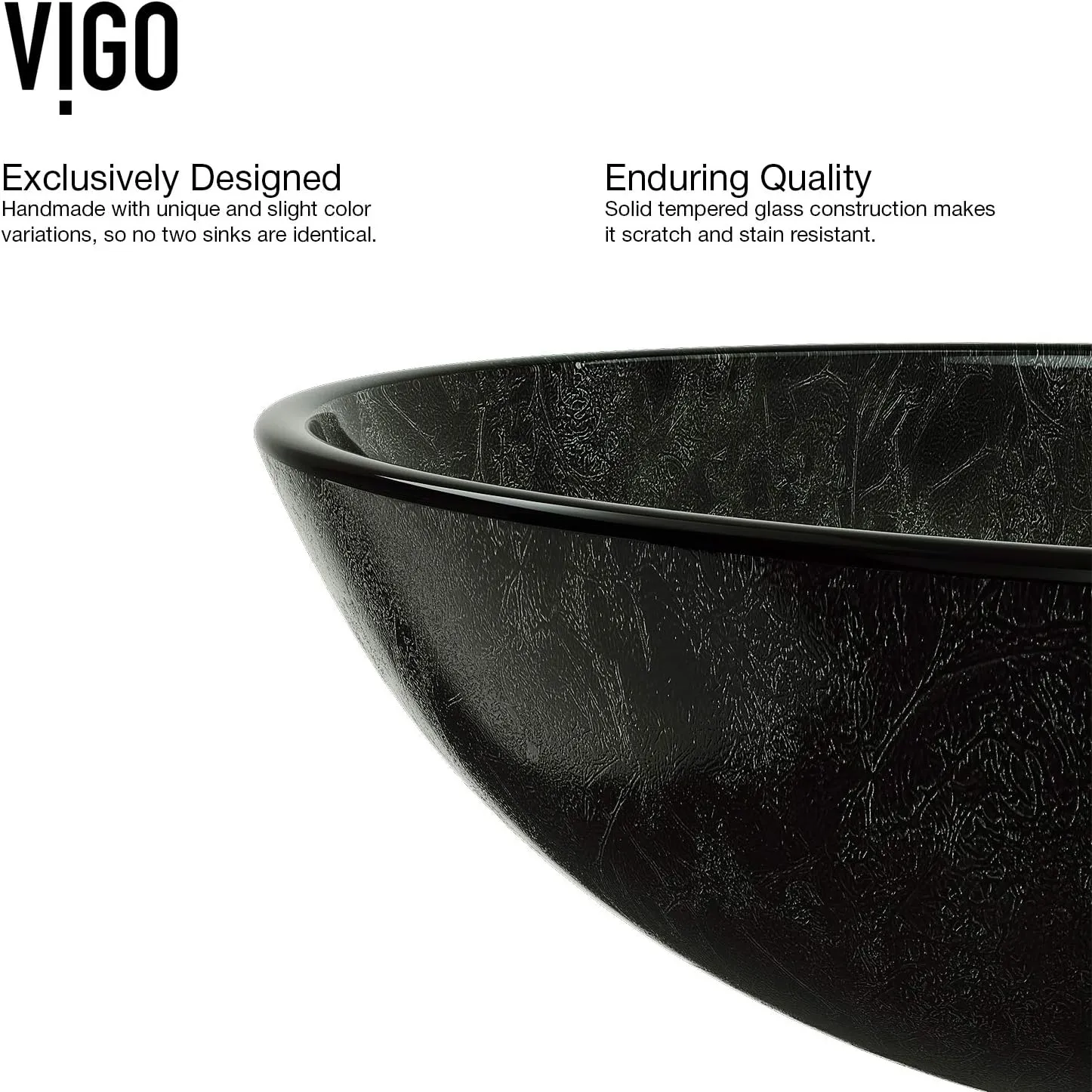 VIGO Giovanni 17"L x 17"W x 6"H Over the Counter Glass Round Vessel Bathroom Sink in Gray Onyx -VG07051