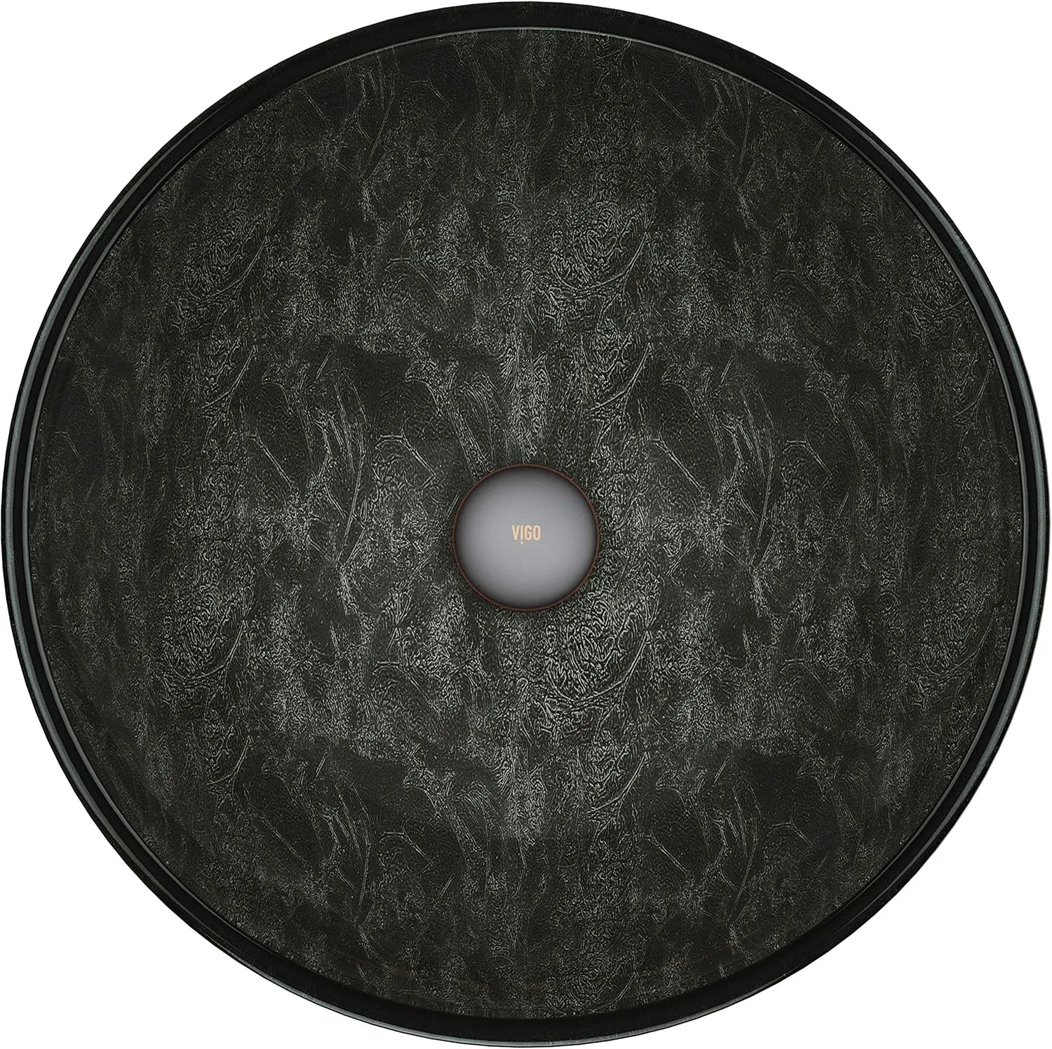 VIGO Giovanni 17"L x 17"W x 6"H Over the Counter Glass Round Vessel Bathroom Sink in Gray Onyx -VG07051