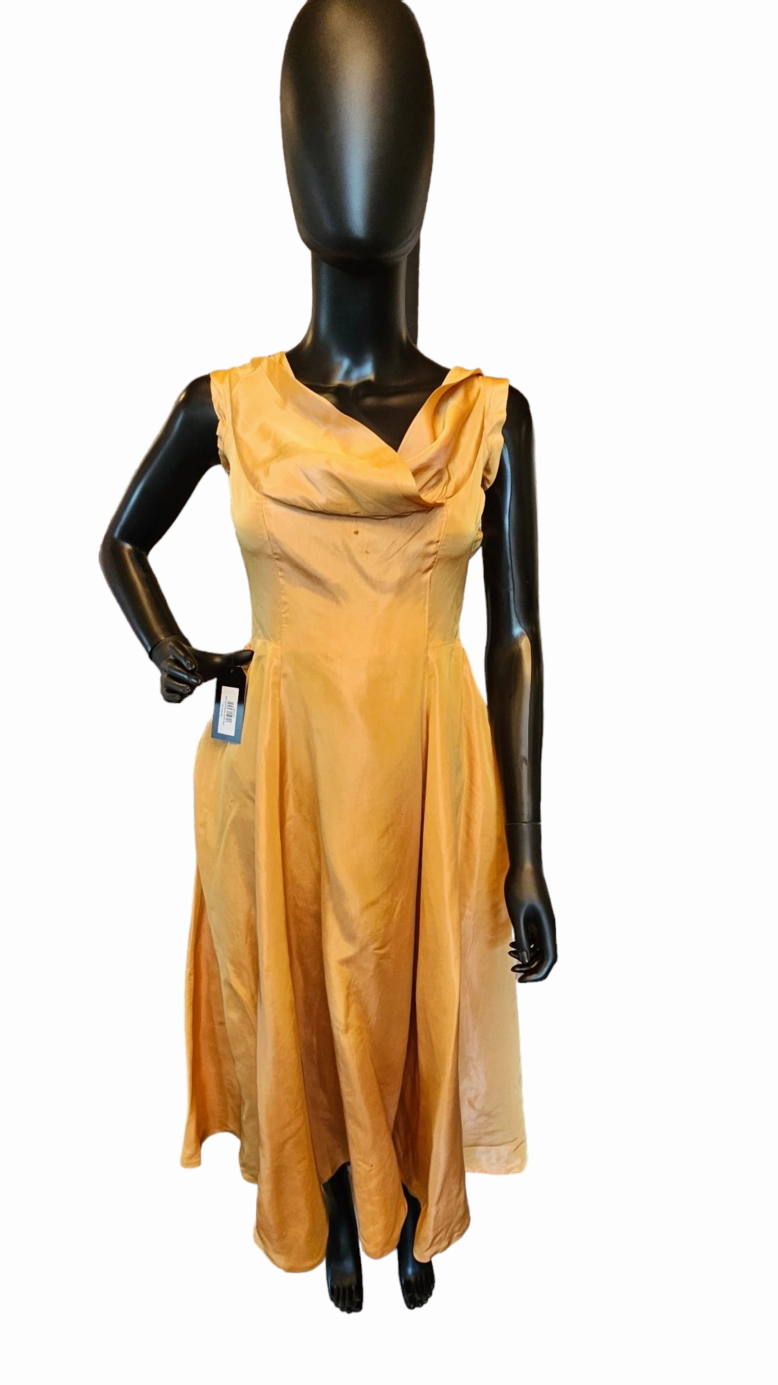 Vintage 50s Gold Iridescent Silk Cocktail Dress