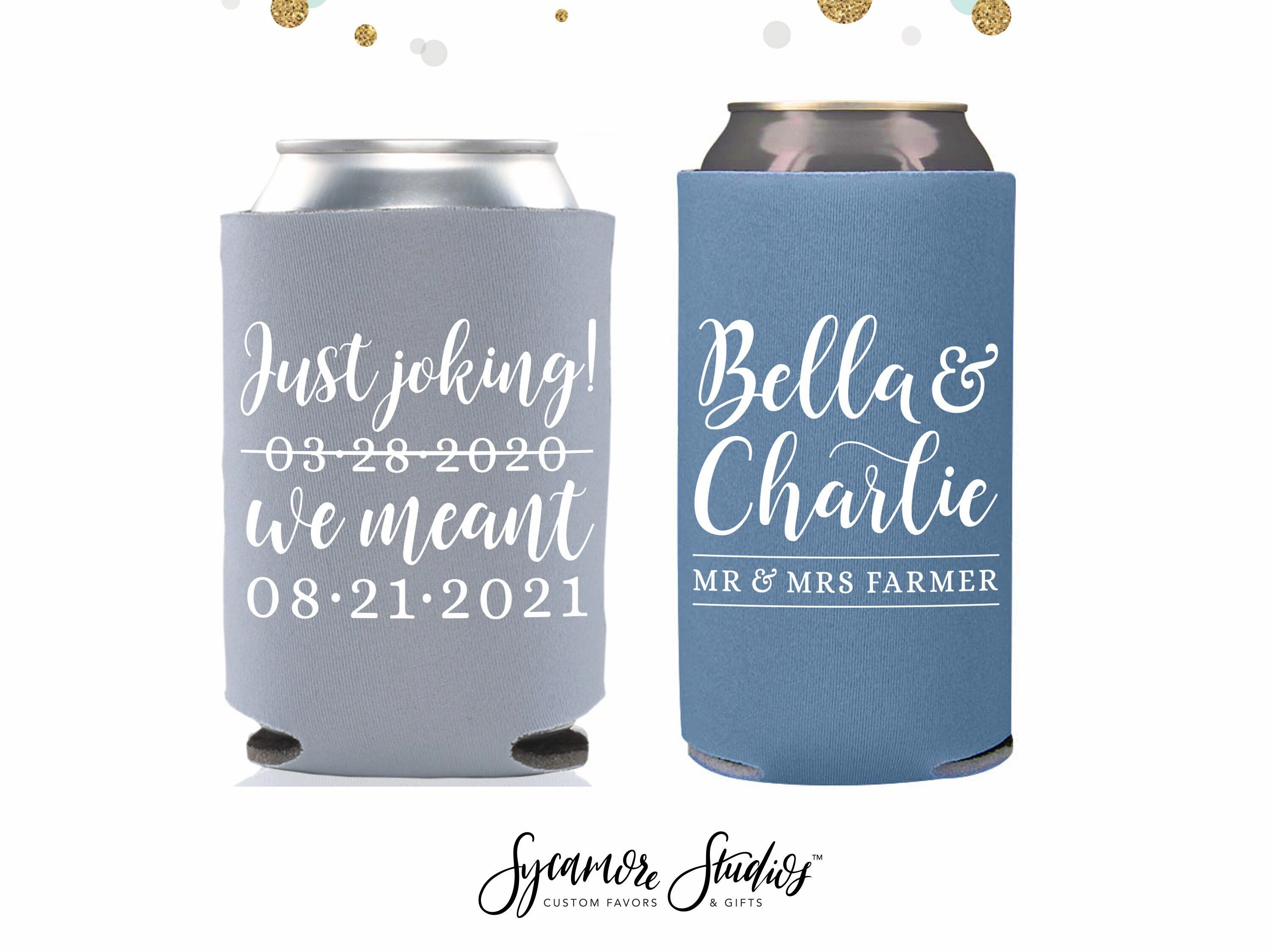 Wedding Regular & Slim Can Cooler Package #170RS - Cheers to The New Mr and Mrs