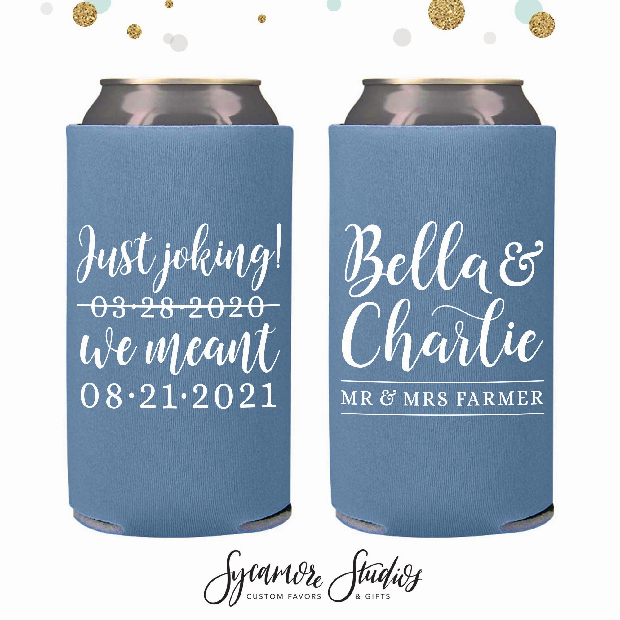Wedding Regular & Slim Can Cooler Package #170RS - Cheers to The New Mr and Mrs