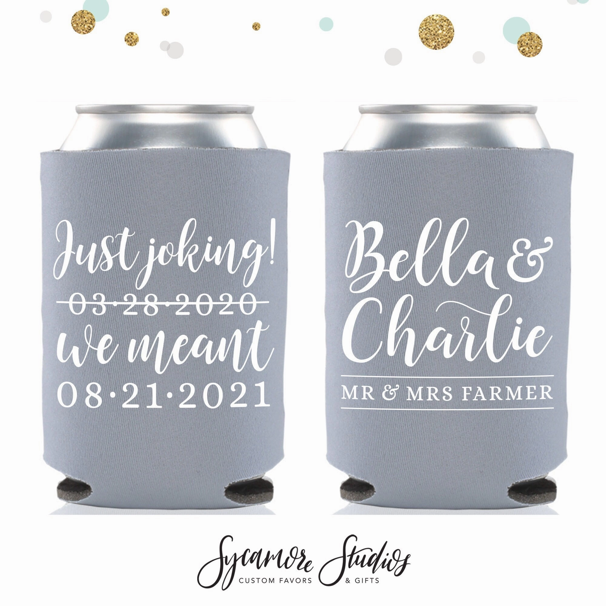Wedding Regular & Slim Can Cooler Package #170RS - Cheers to The New Mr and Mrs