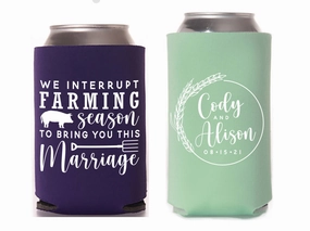 Wedding Regular & Slim Can Cooler Package #180RS - We Interrupt Farming Season
