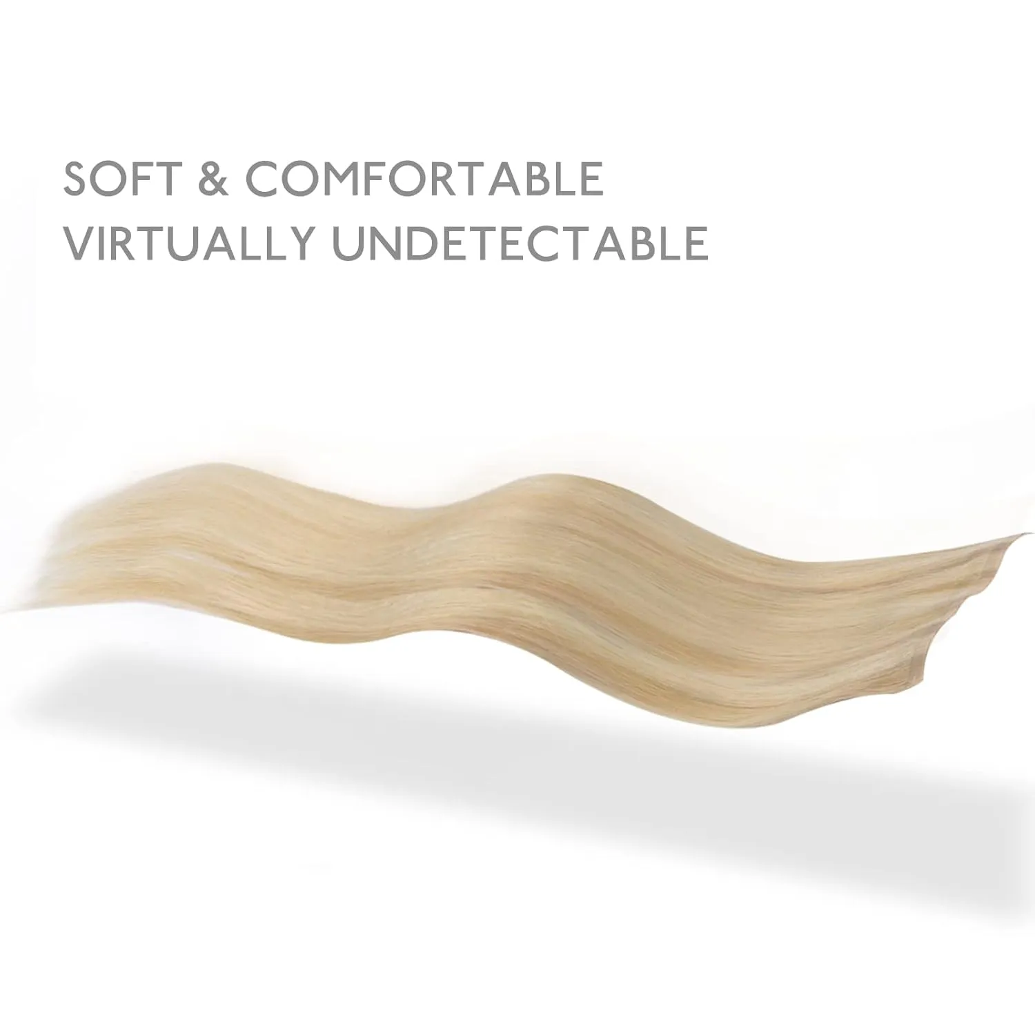 WENNALIFE Genius Seamless Clip in Hair Extensions Human Hair 7pcs Ultra Invisible 50% Thinner Seamless Hair Extensions Clip In Light Blonde Highlighted Golden Blonde Real Human Hair
