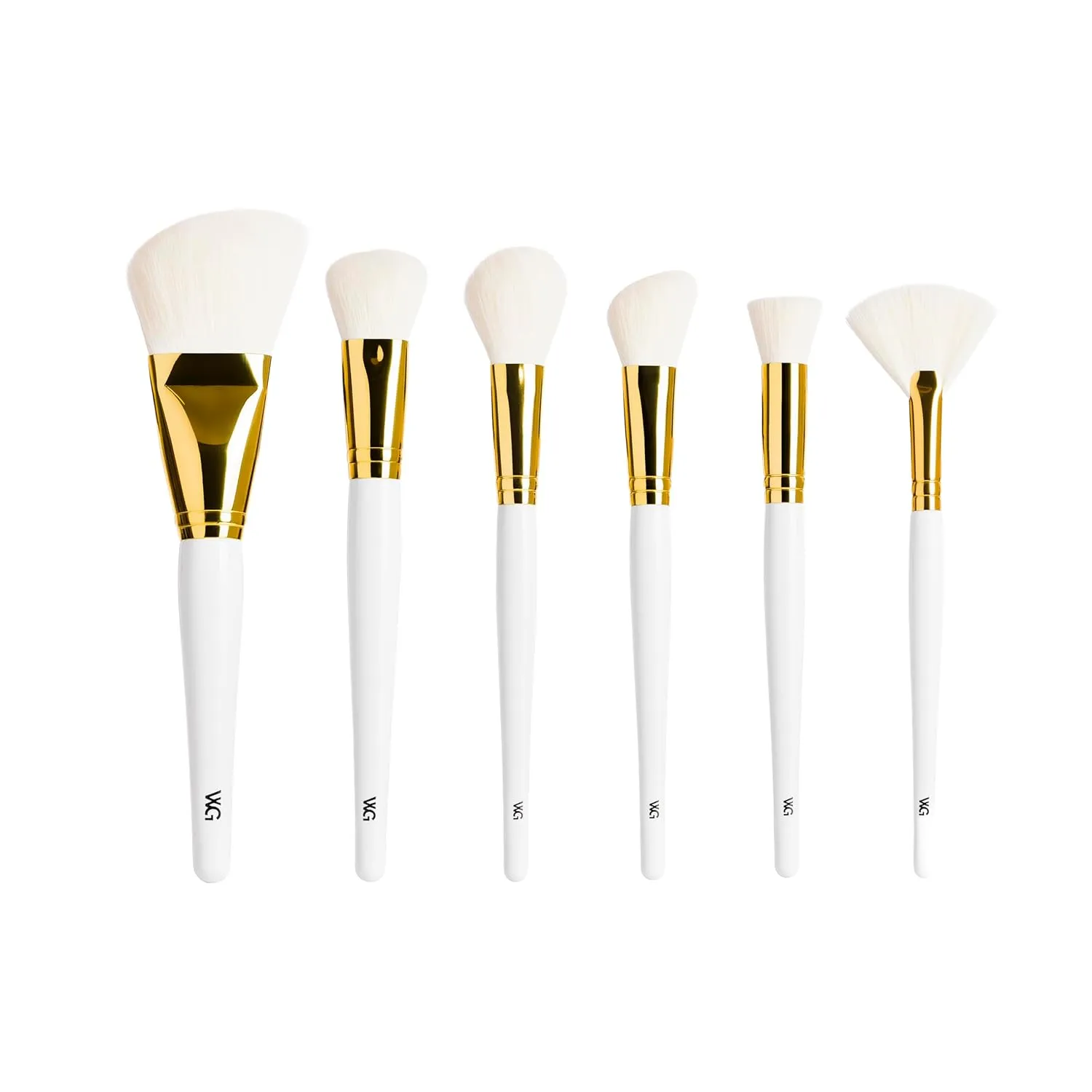White Gold Make-up Brushes Face Set