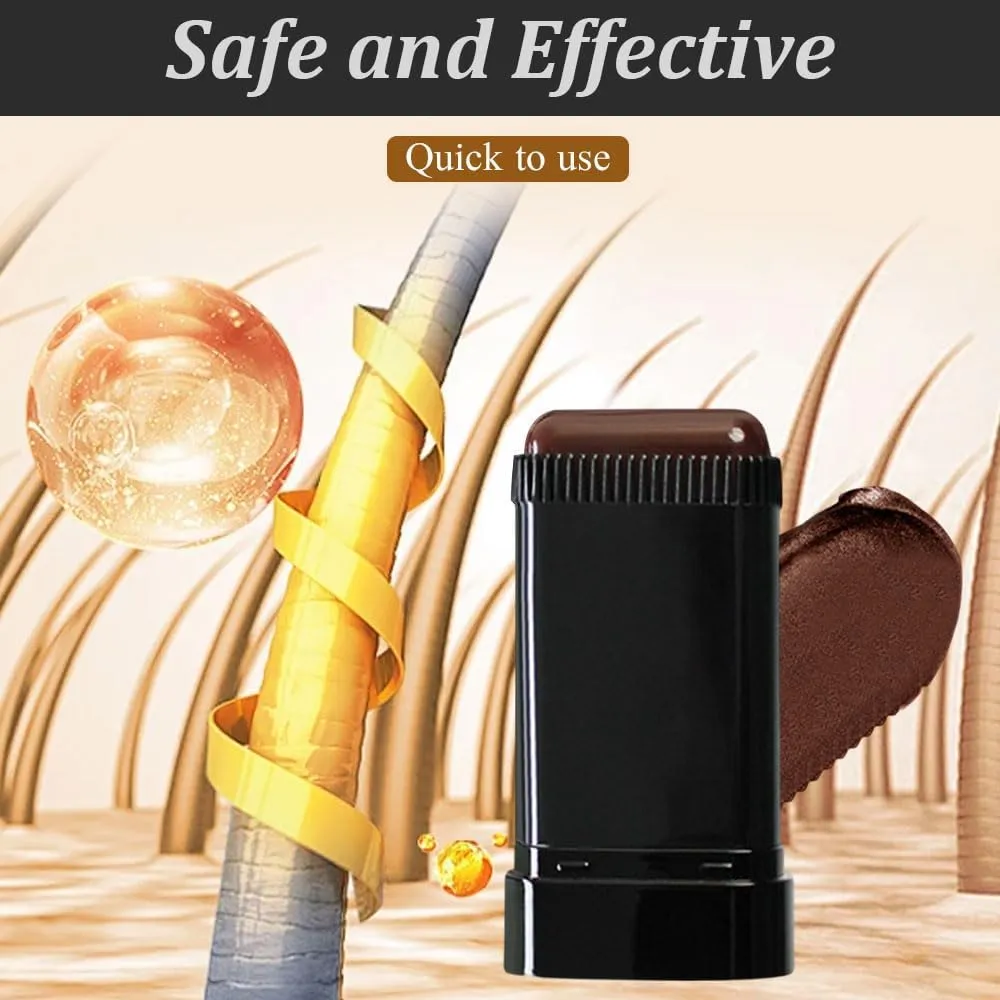 White Hair Concealer Stick, Carylook Hair Color Stick, Waterproof and Sweat-Proof Hairdyestick, With Comb, 2-in-1 Hairdye Combstick, Portable Haircolor Touch-Up Stickwith Comb (Black)